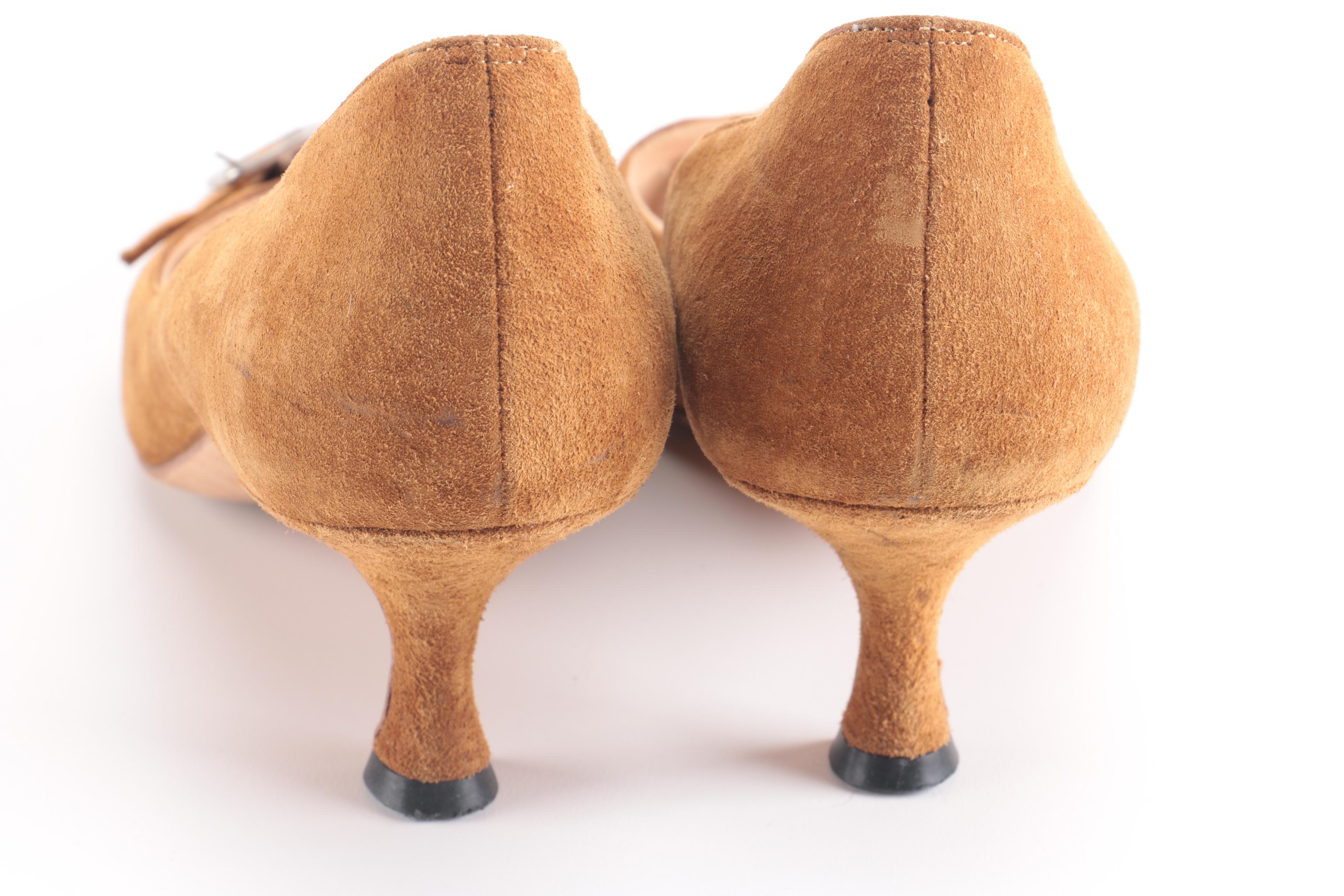 Manolo Blahnik Suede Kitten Heels