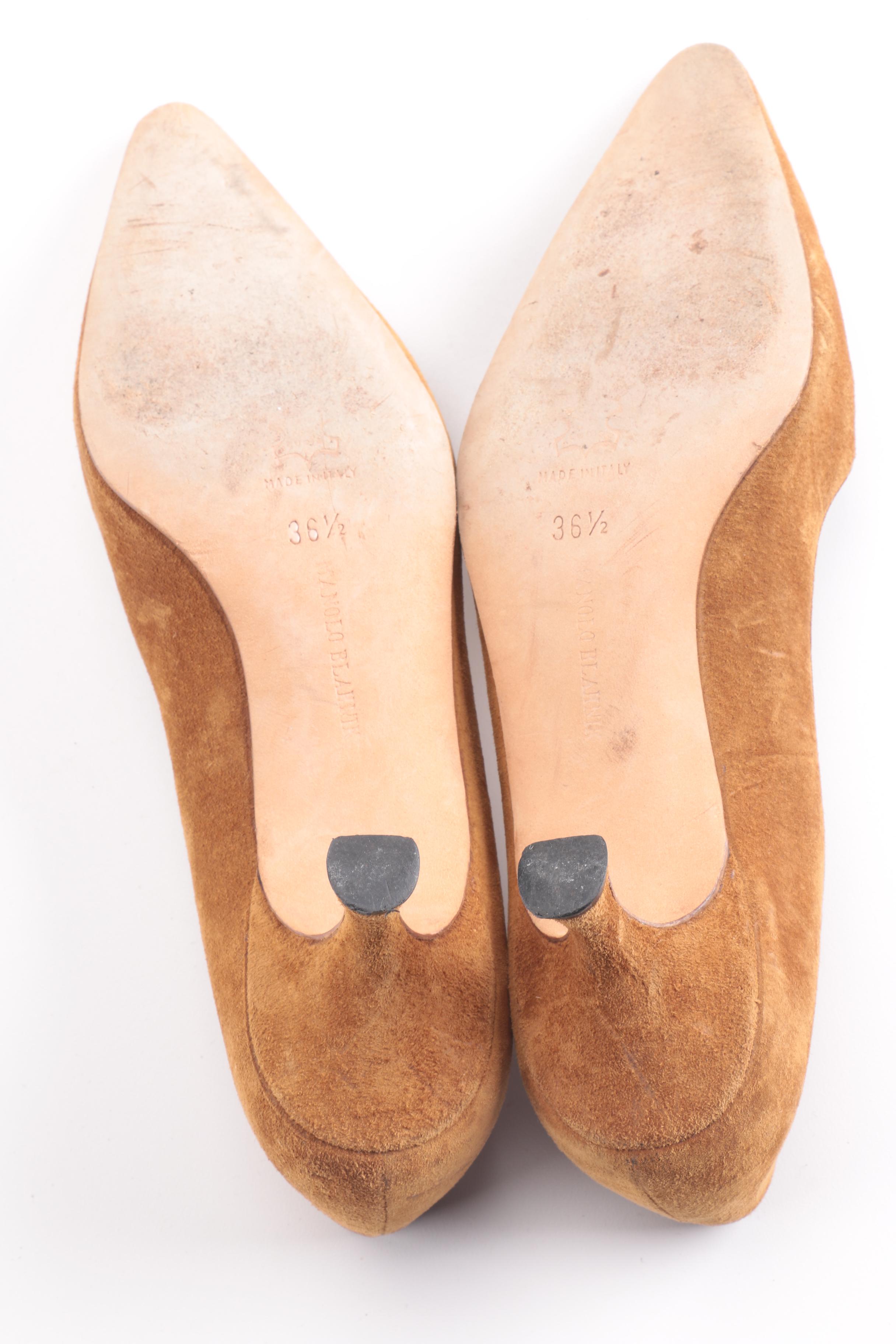 Manolo Blahnik Suede Kitten Heels