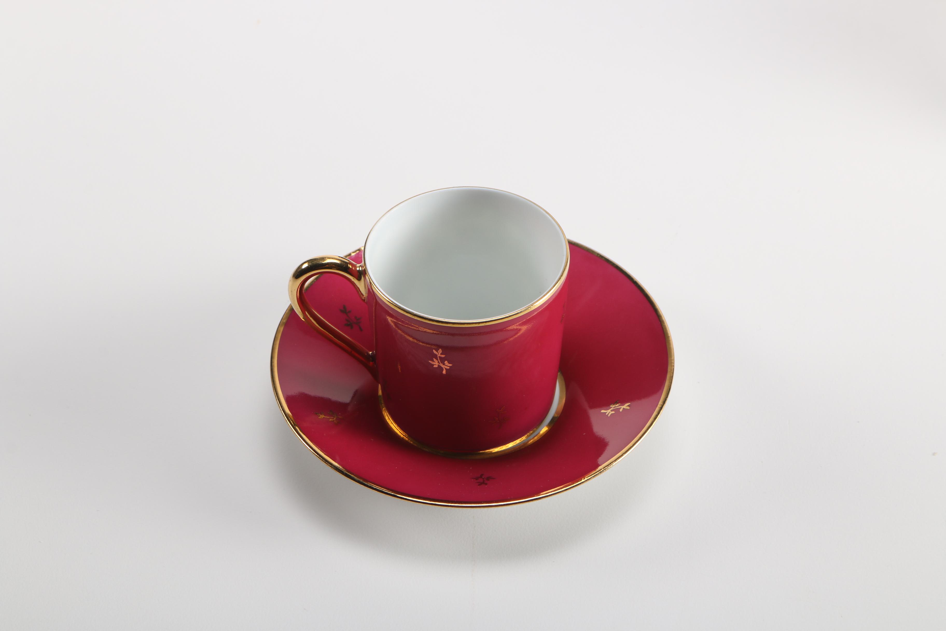 Limoges Porcelain Featuring Castel With 22K Gold