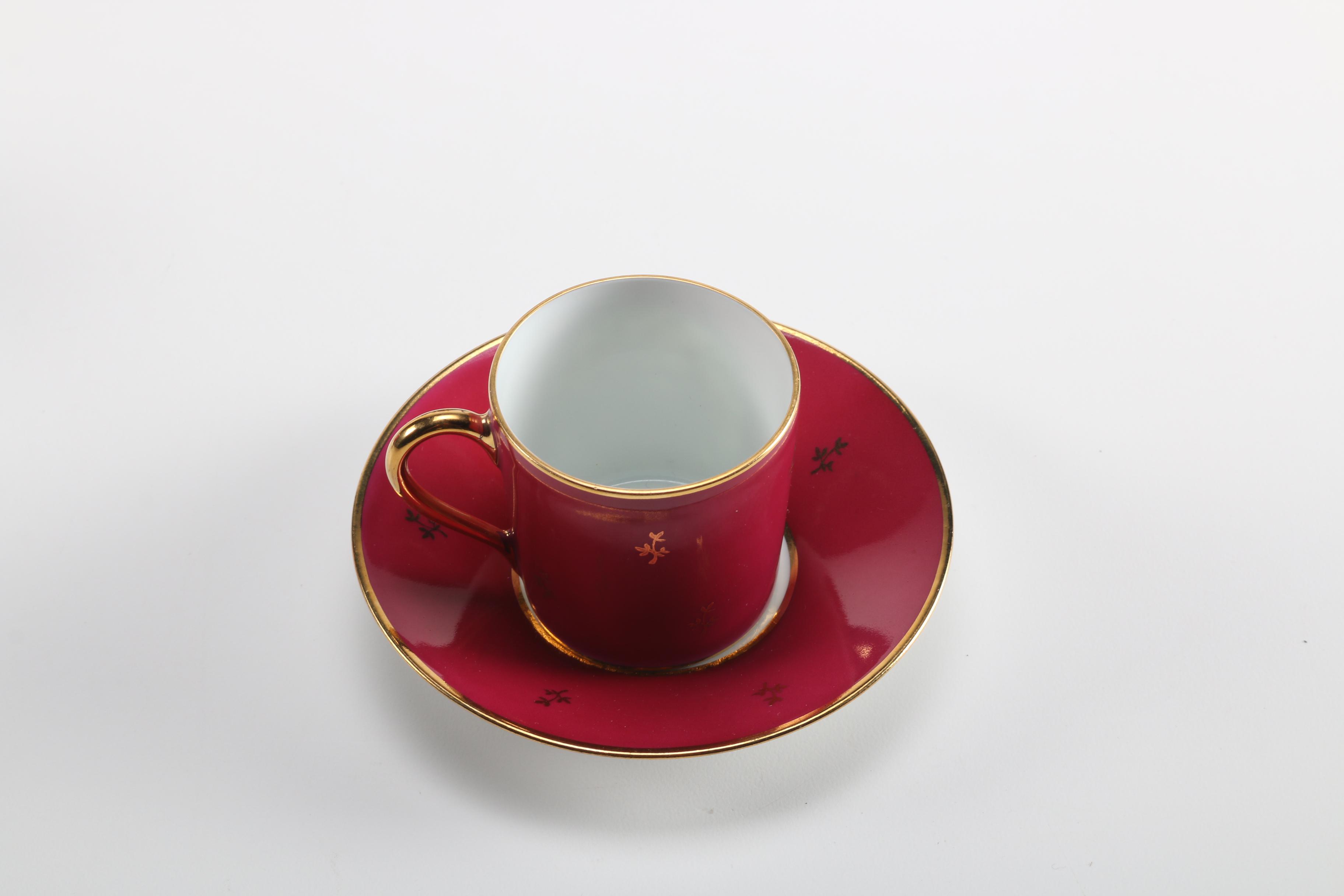Limoges Porcelain Featuring Castel With 22K Gold
