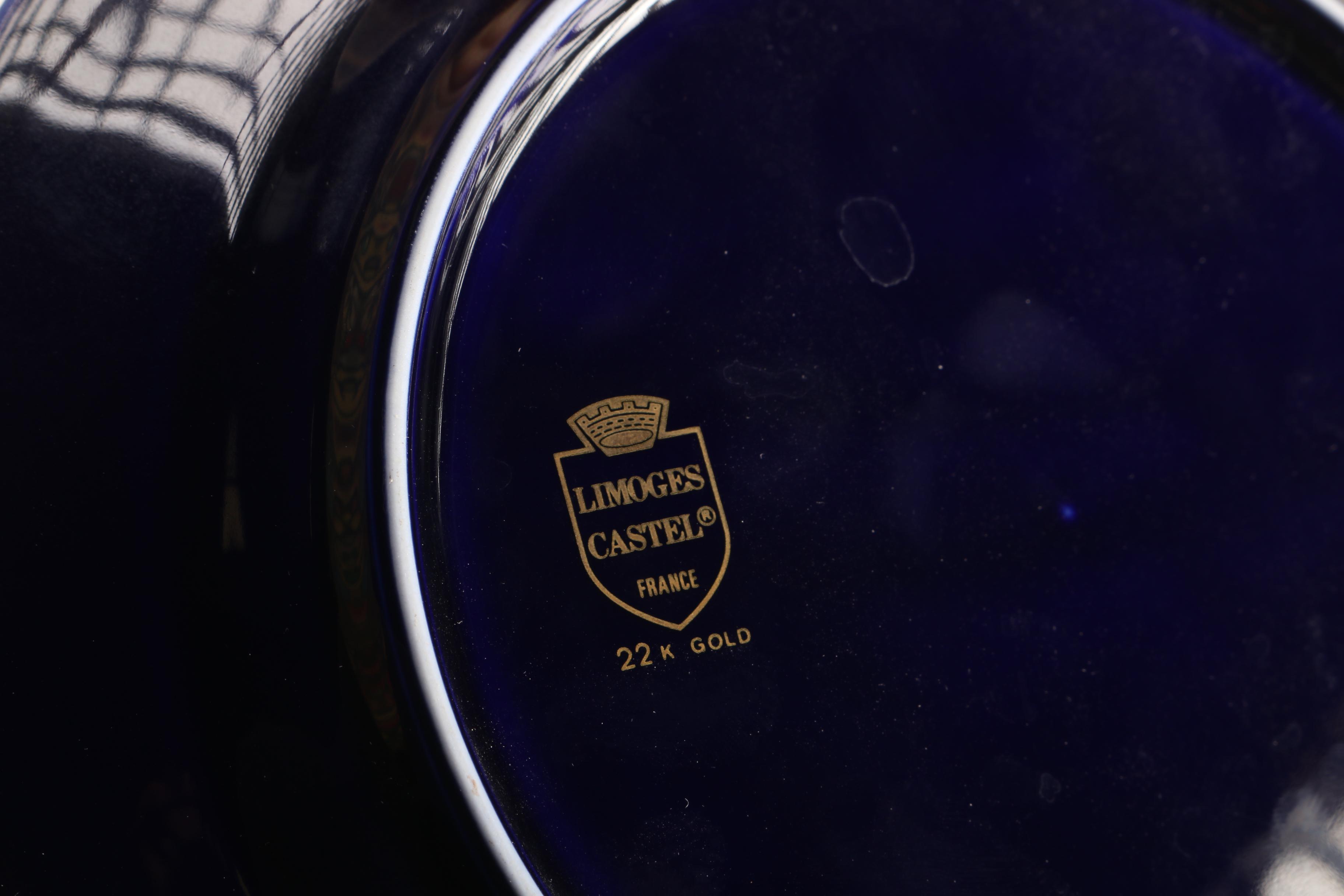 Limoges Porcelain Featuring Castel With 22K Gold