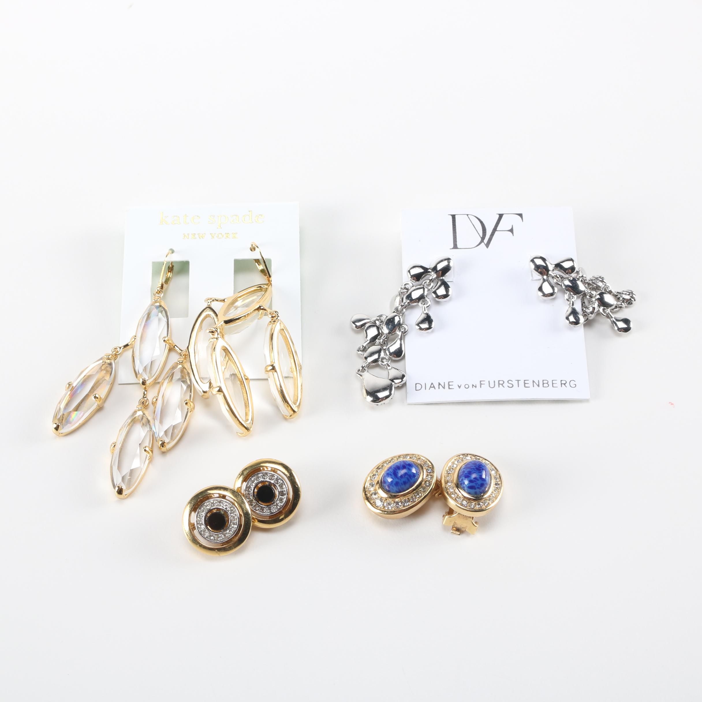 Gold and Silver Tone Earrings Including Christian Dior and Givenchy