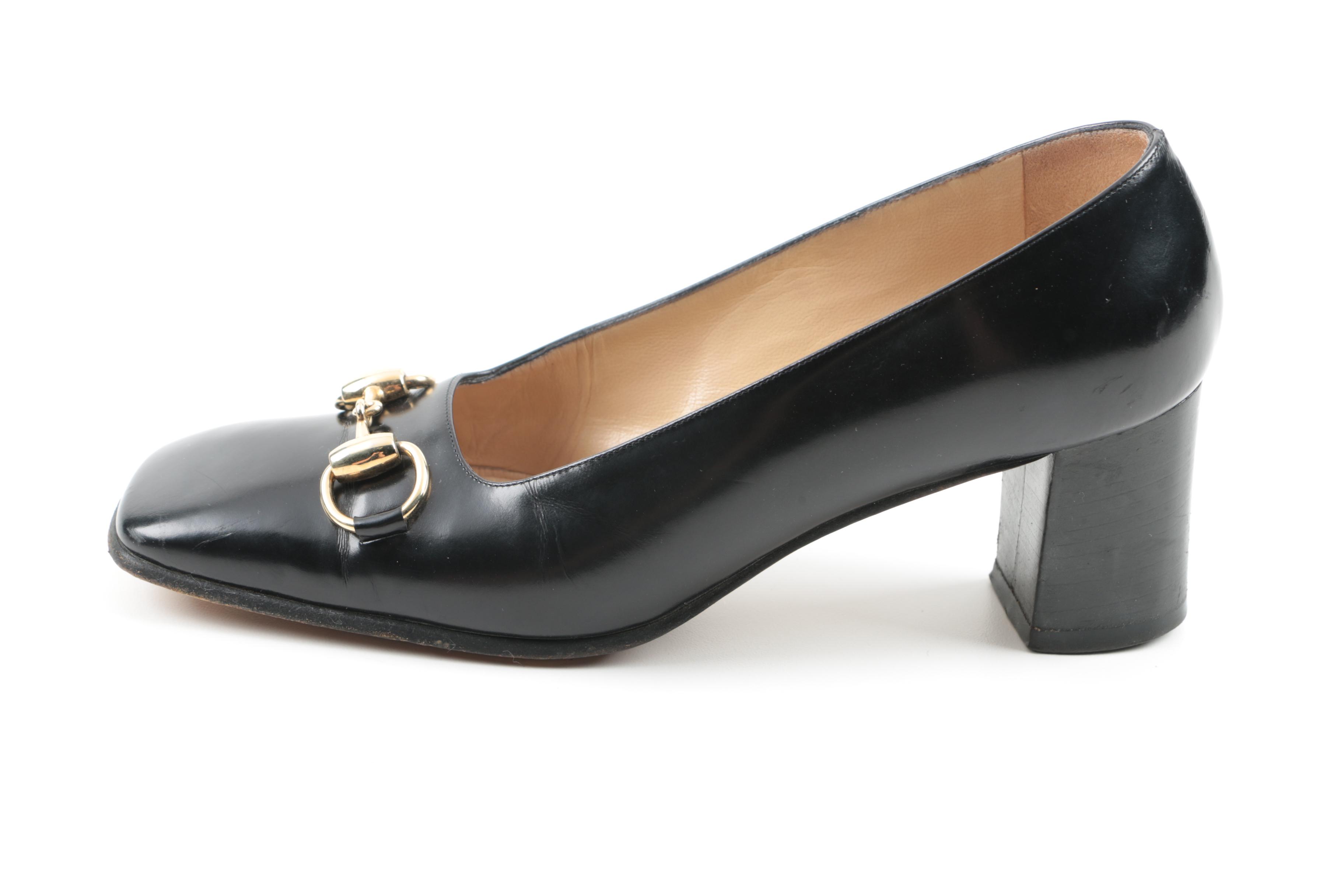 Gucci Pumps in Black Leather With Horse Bit Detail