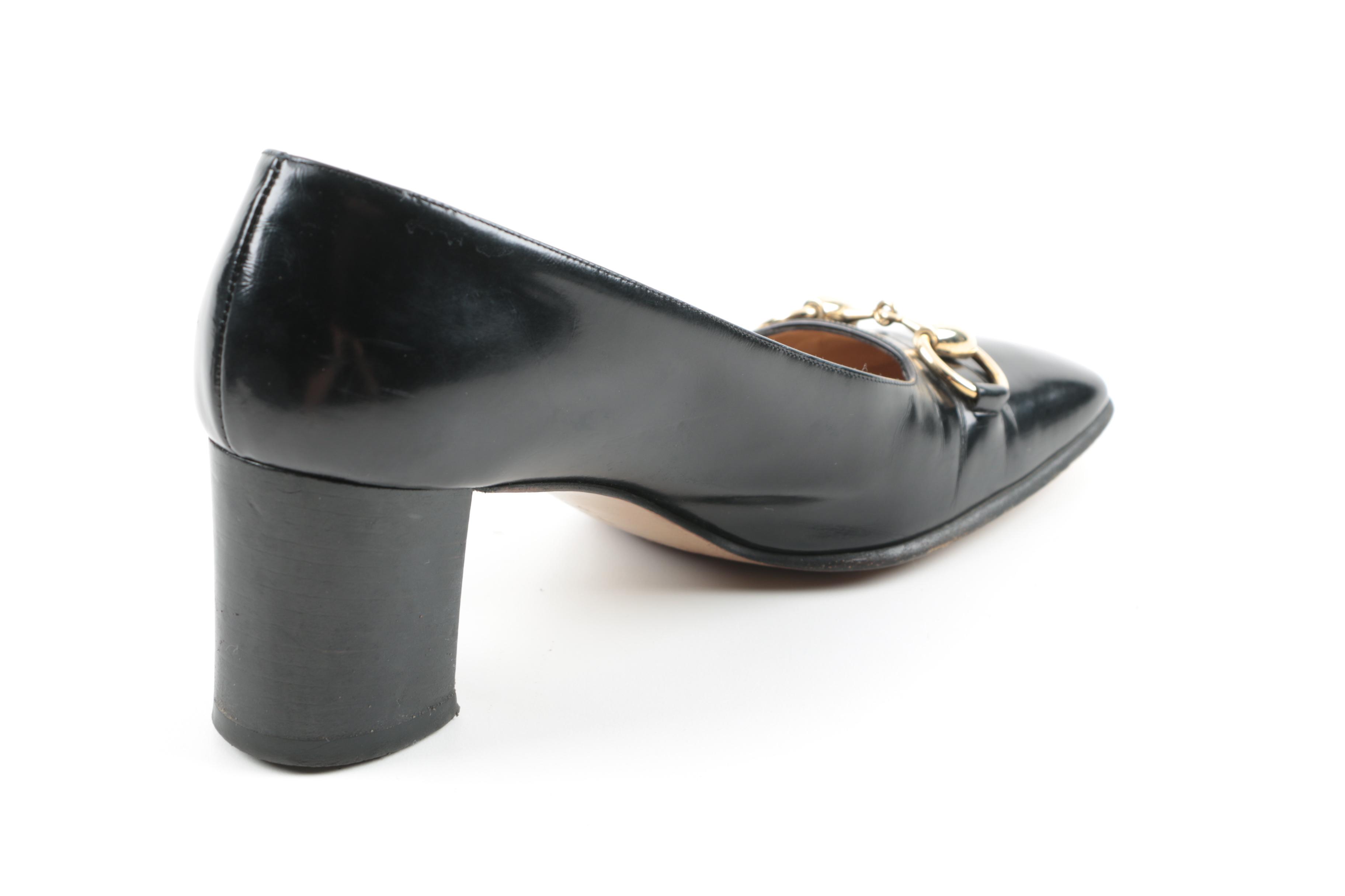 Gucci Pumps in Black Leather With Horse Bit Detail