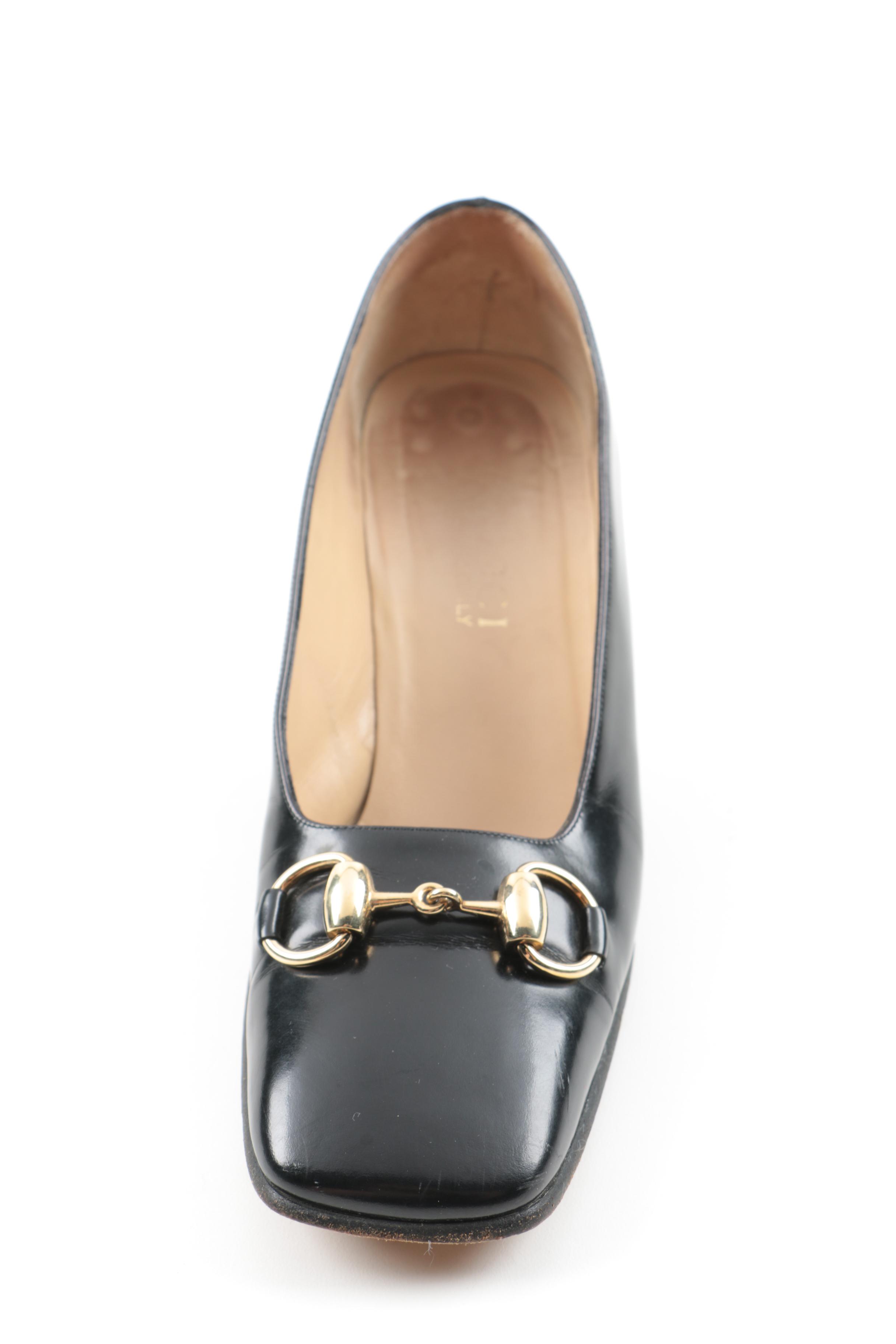 Gucci Pumps in Black Leather With Horse Bit Detail