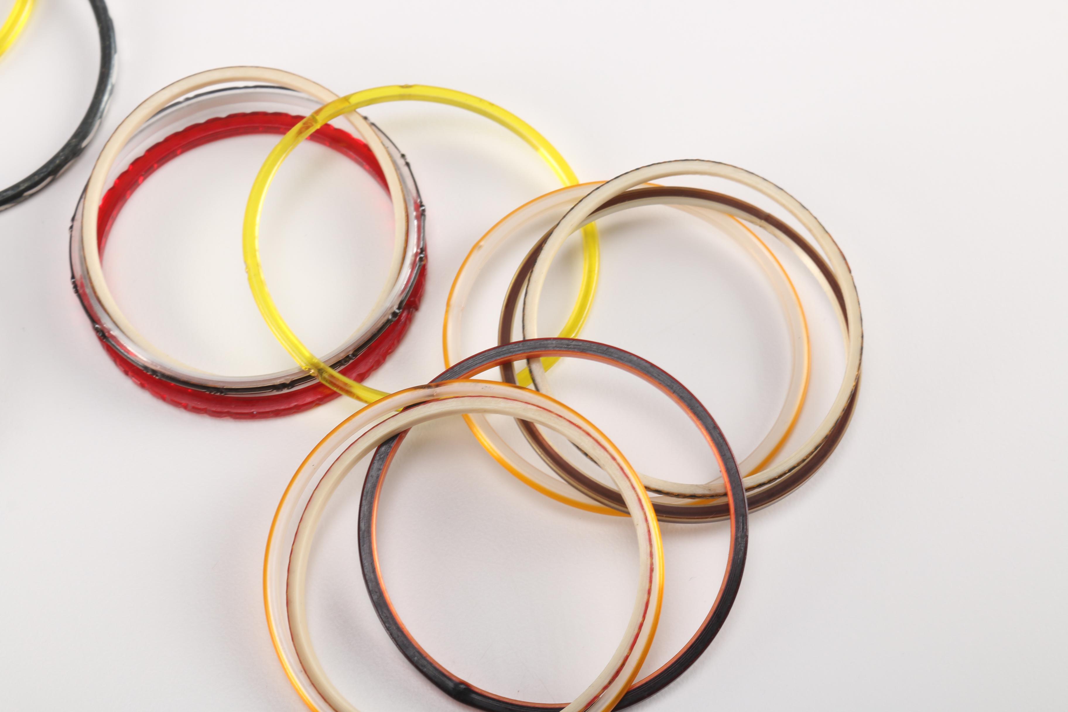 Colorful Costume Jewelry Featuring Murano Style Glass Rings