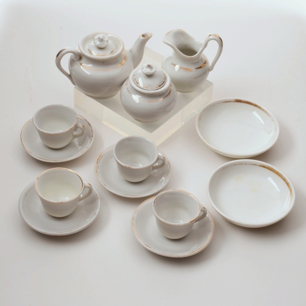Antique Child's White Porcelain Tea Set