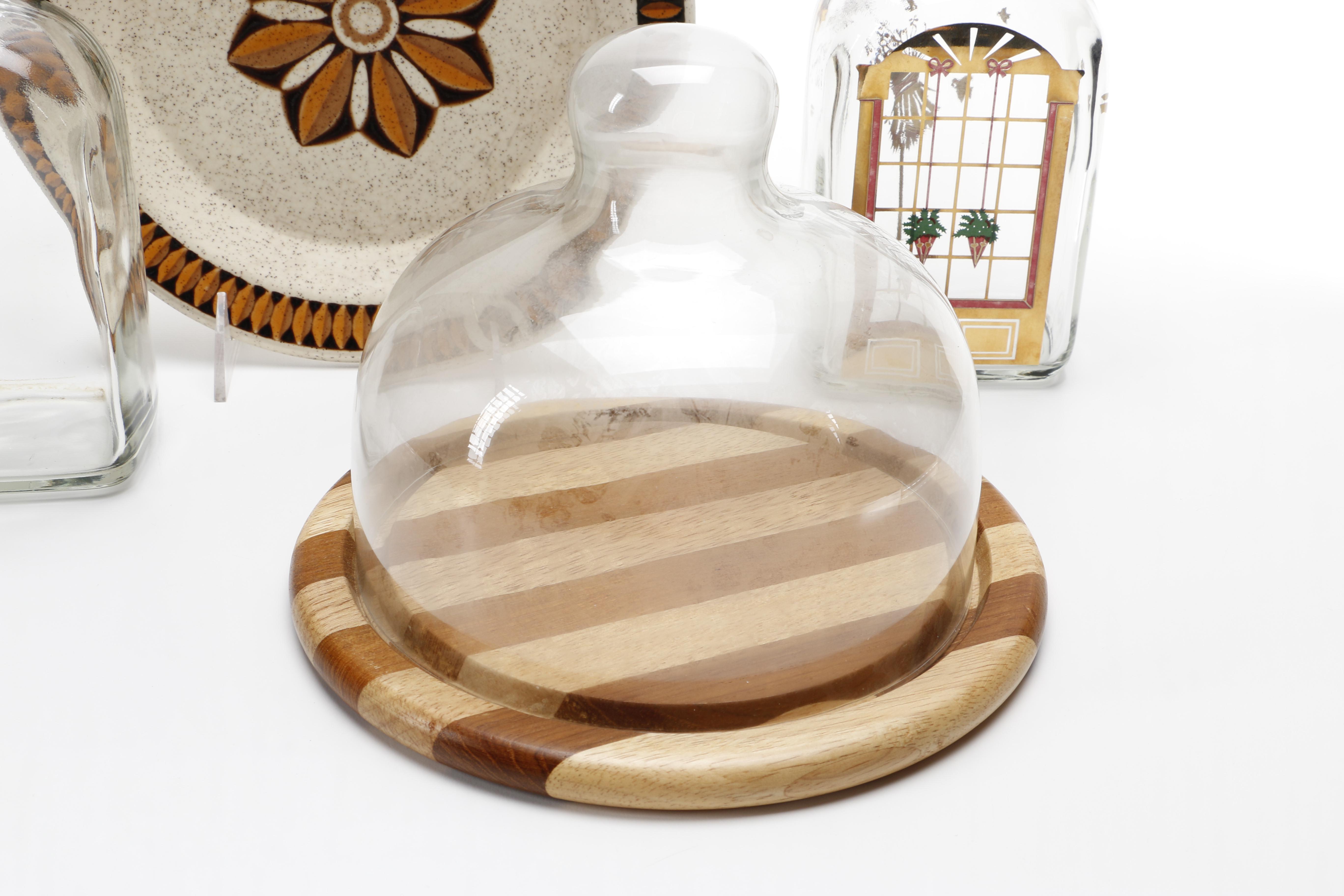 Assortment of Kitchenalia Including Cheese Plate