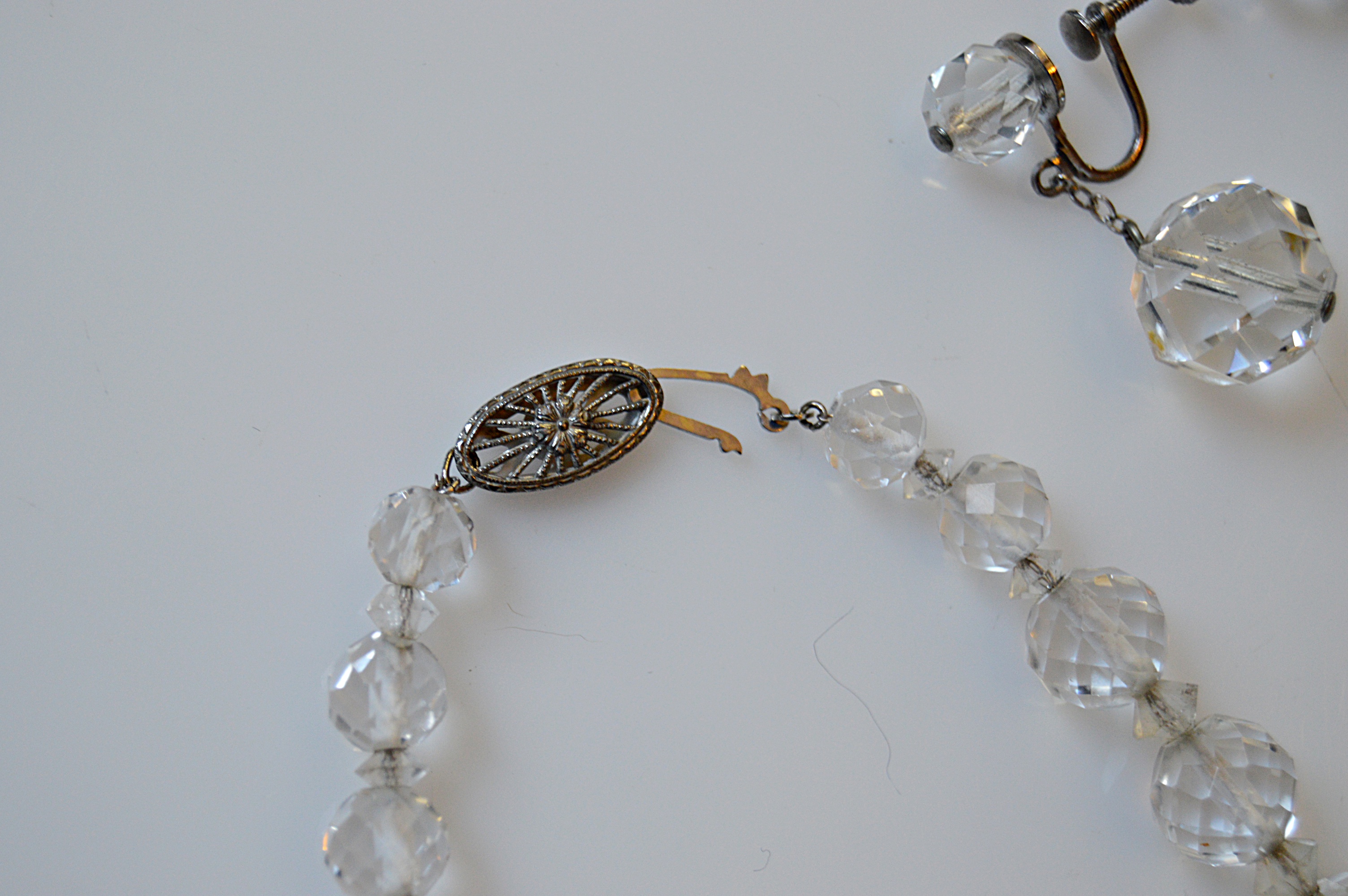 Vintage Faux Pearl and Crystal Demi-Parure