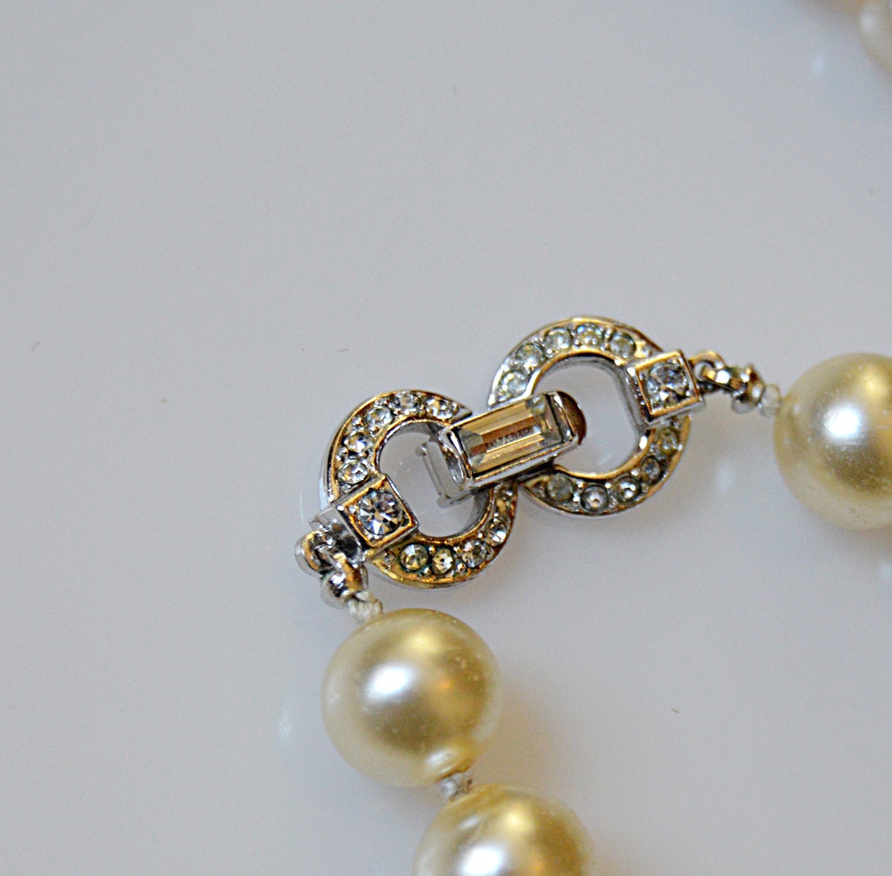 Vintage Faux Pearl and Crystal Demi-Parure