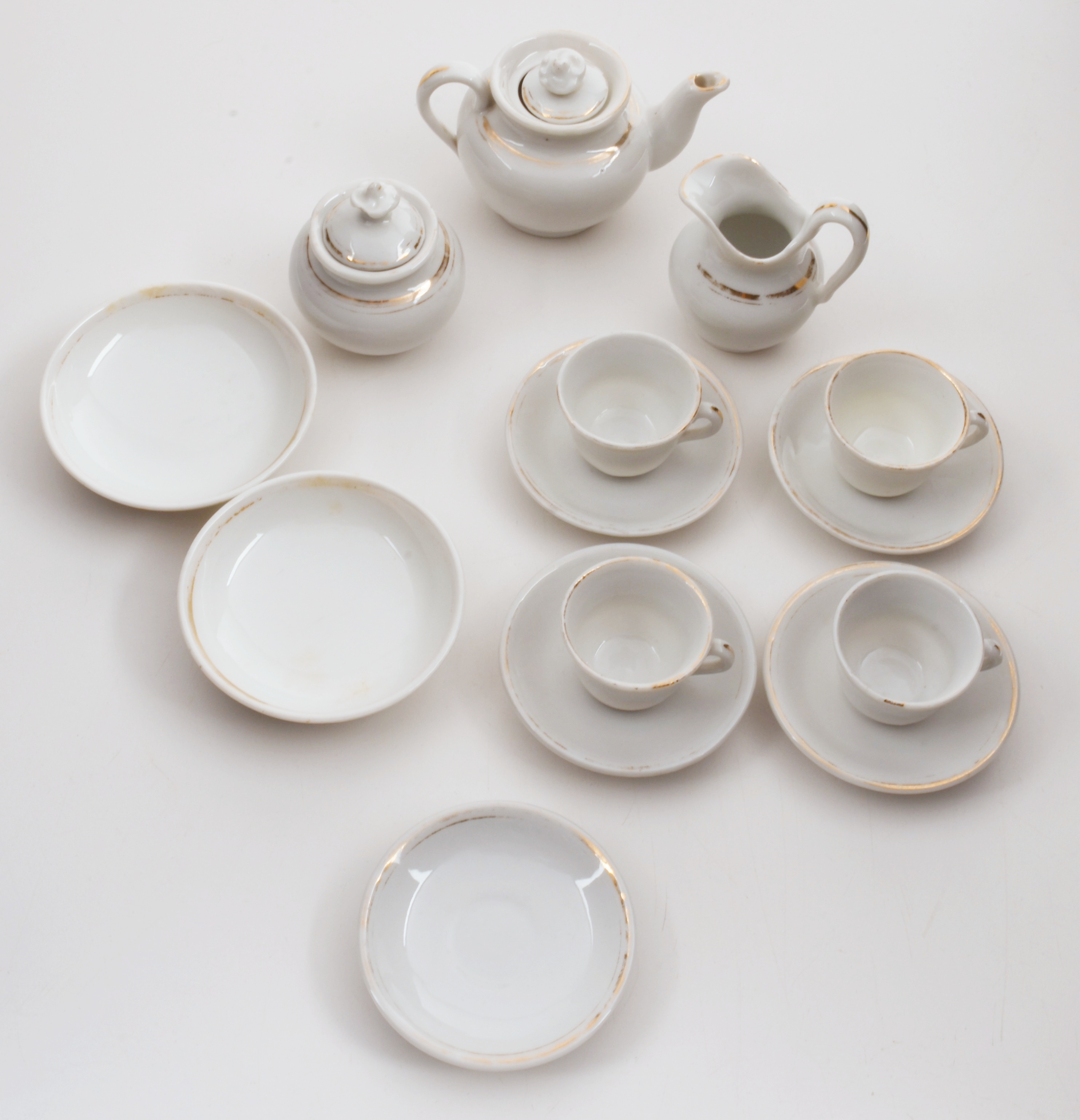 Antique Child's White Porcelain Tea Set