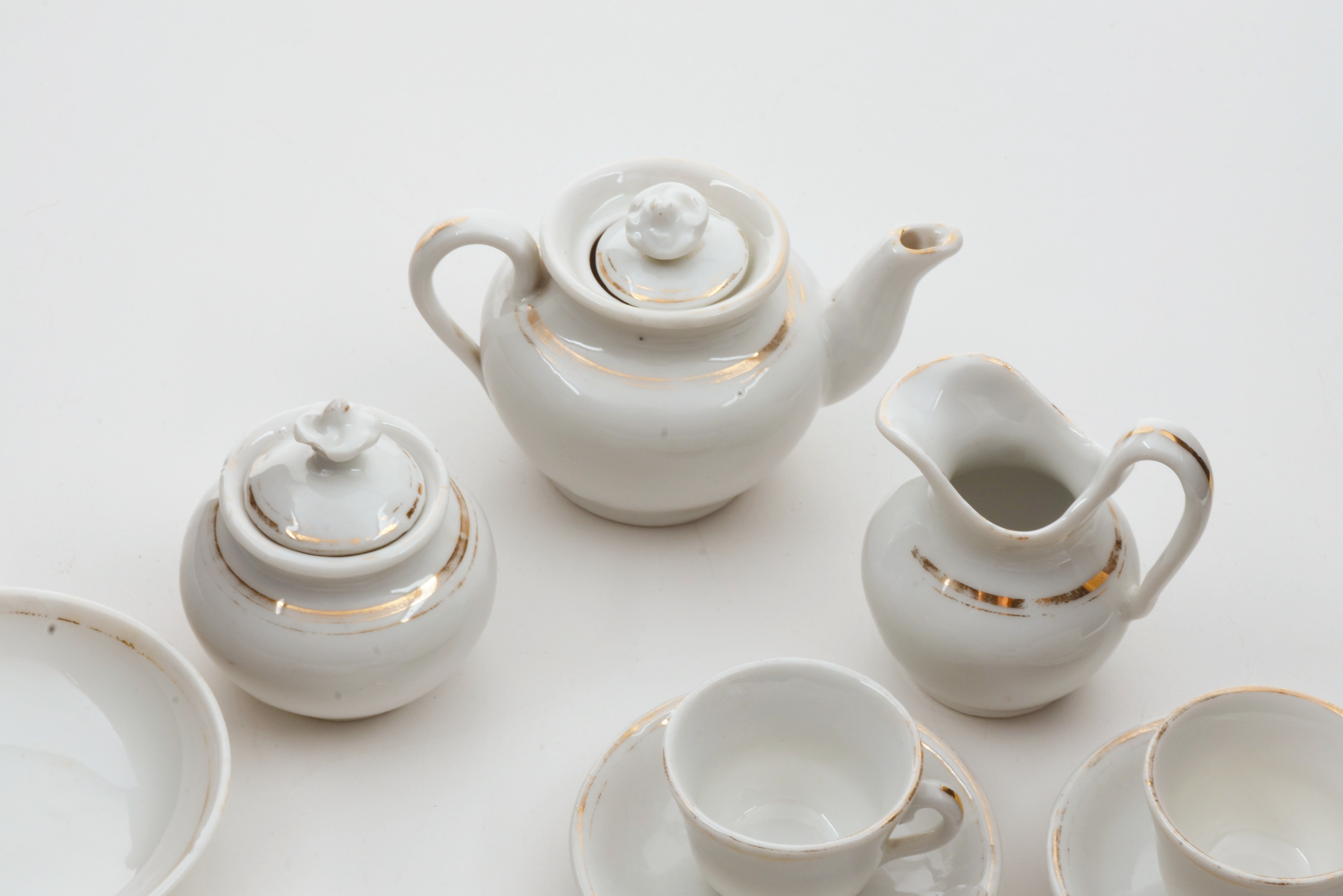Antique Child's White Porcelain Tea Set