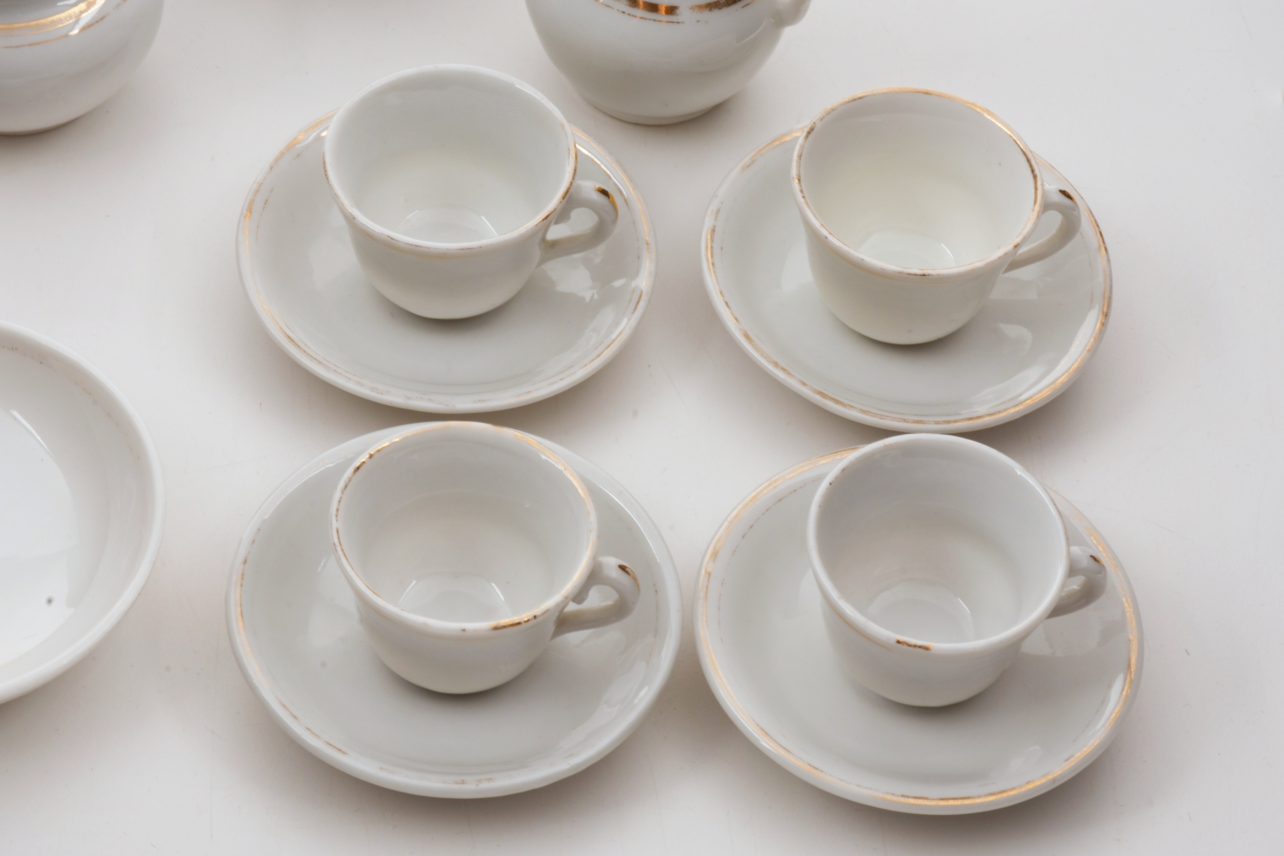Antique Child's White Porcelain Tea Set
