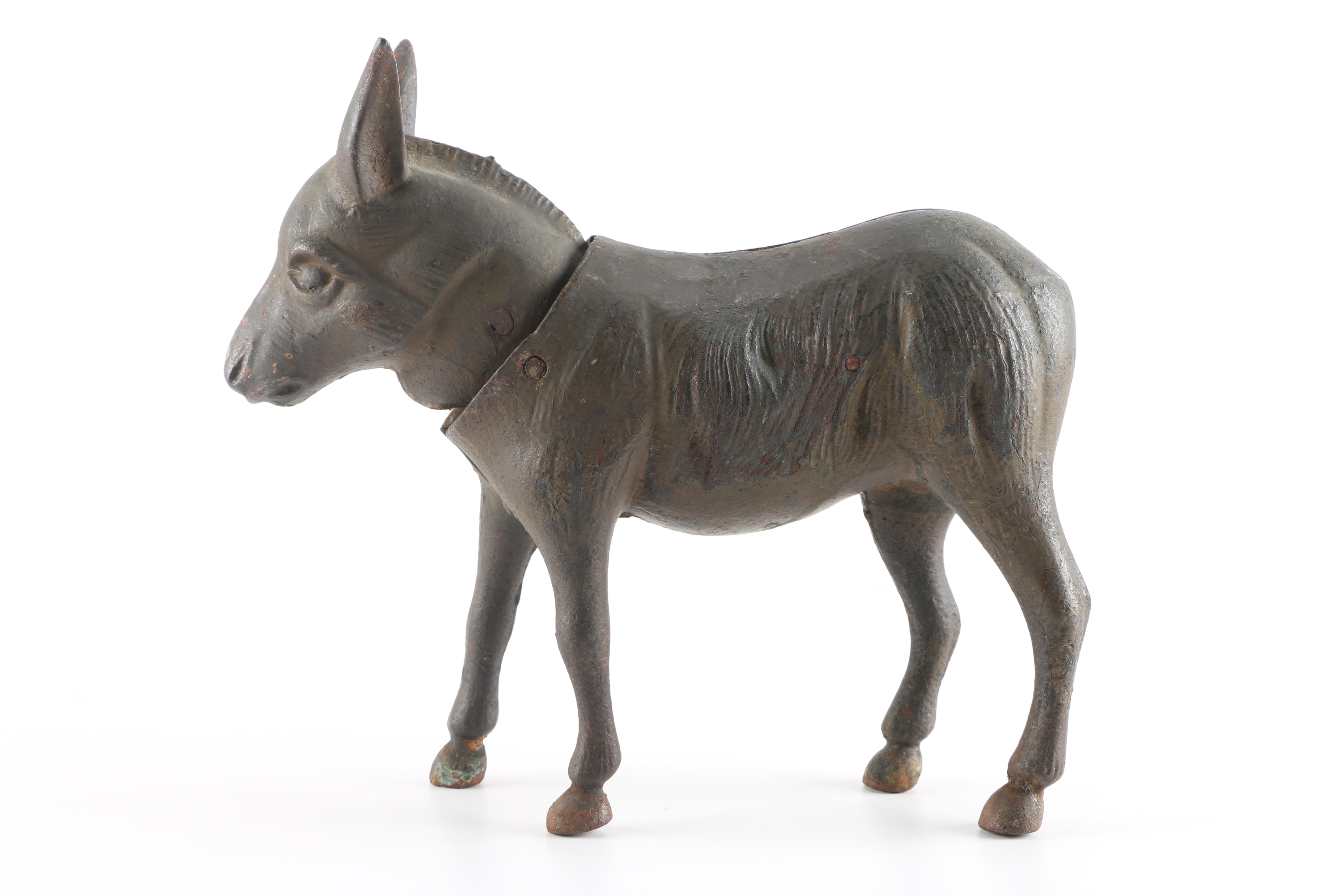 Vintage Cast Metal Donkey Figurine