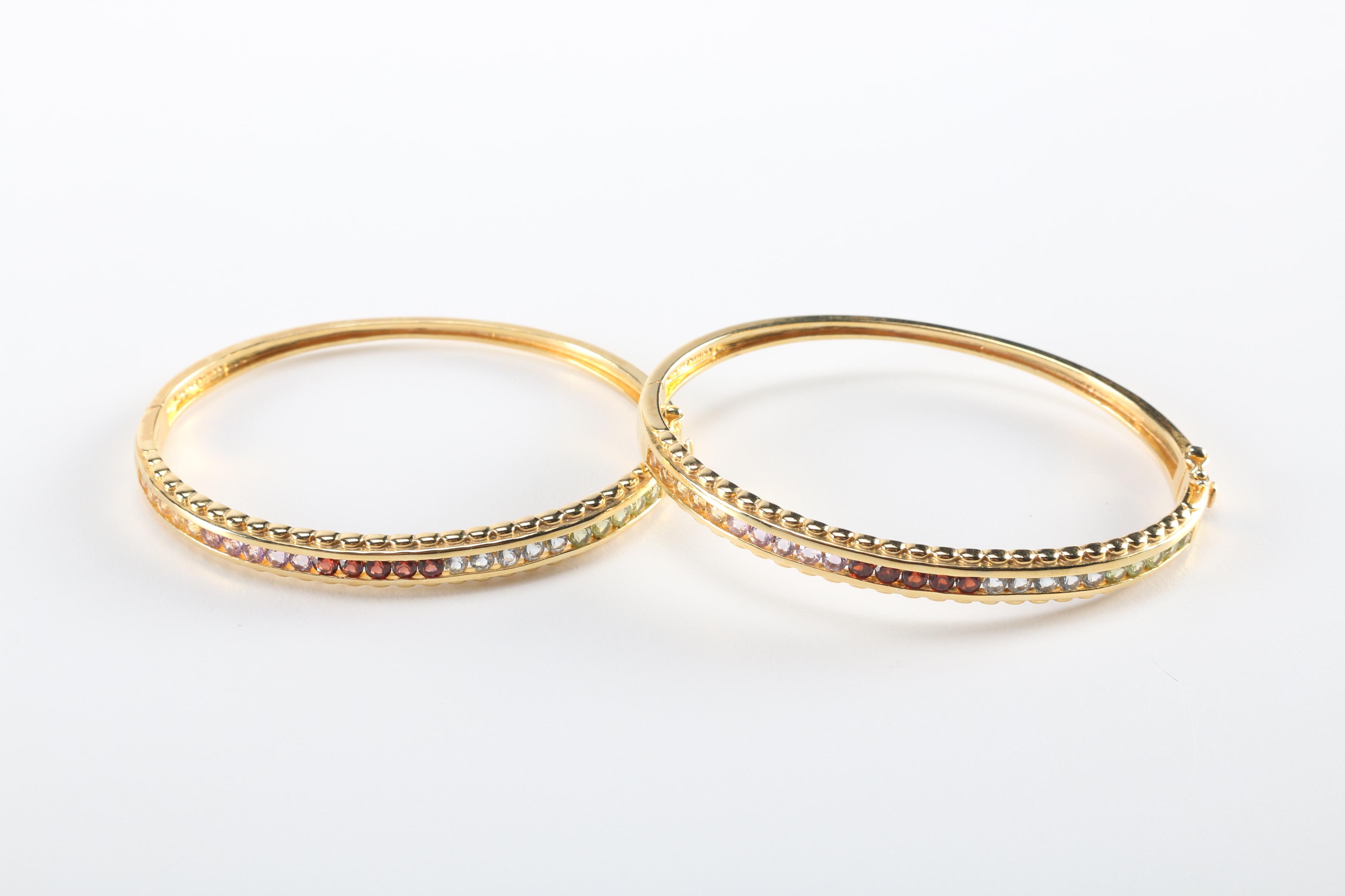 Gold Wash Sterling Silver and Stone Jewelry