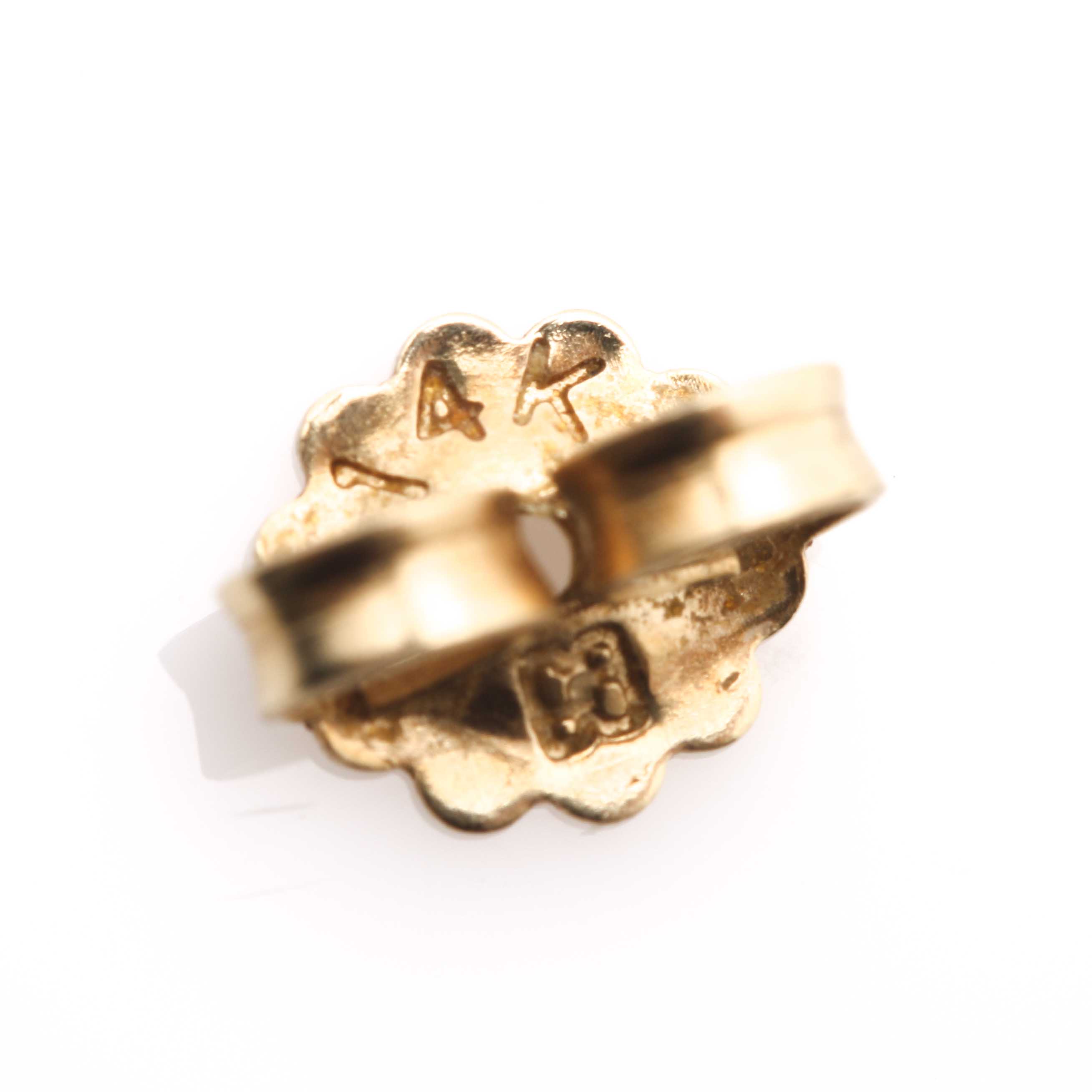 14K Yellow Gold Blue Topaz and Diamond Earrings