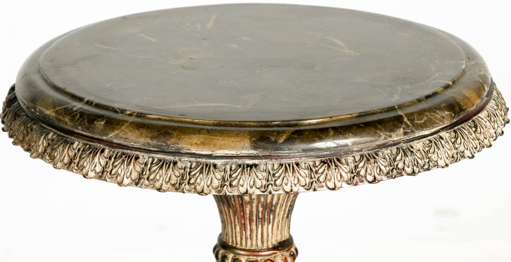 Pair of Marble Top Pedestal Plant Stands