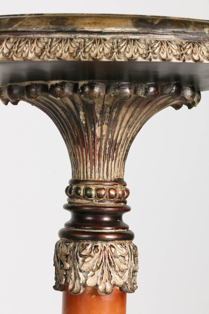 Pair of Marble Top Pedestal Plant Stands