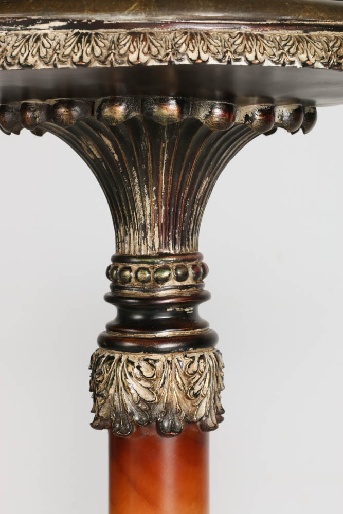 Pair of Marble Top Pedestal Plant Stands