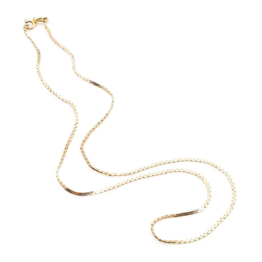 14K Yellow Gold C-Link Chain Necklace