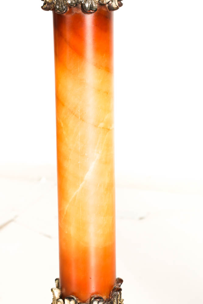 Pair of Marble Top Pedestal Plant Stands