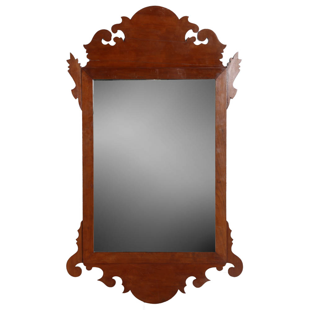 19th Century Mahogany Chippendale Style Mirror