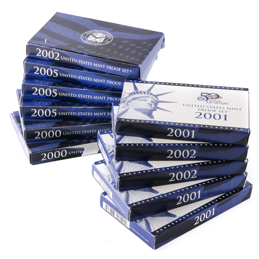 Eleven U.S. Mint Proof Sets