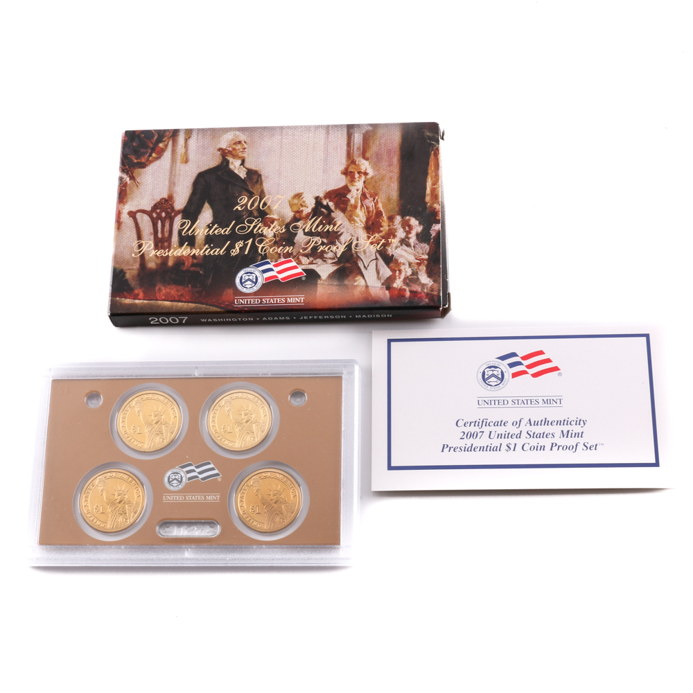 Two U.S. Mint Presidential Dollar Proof Sets
