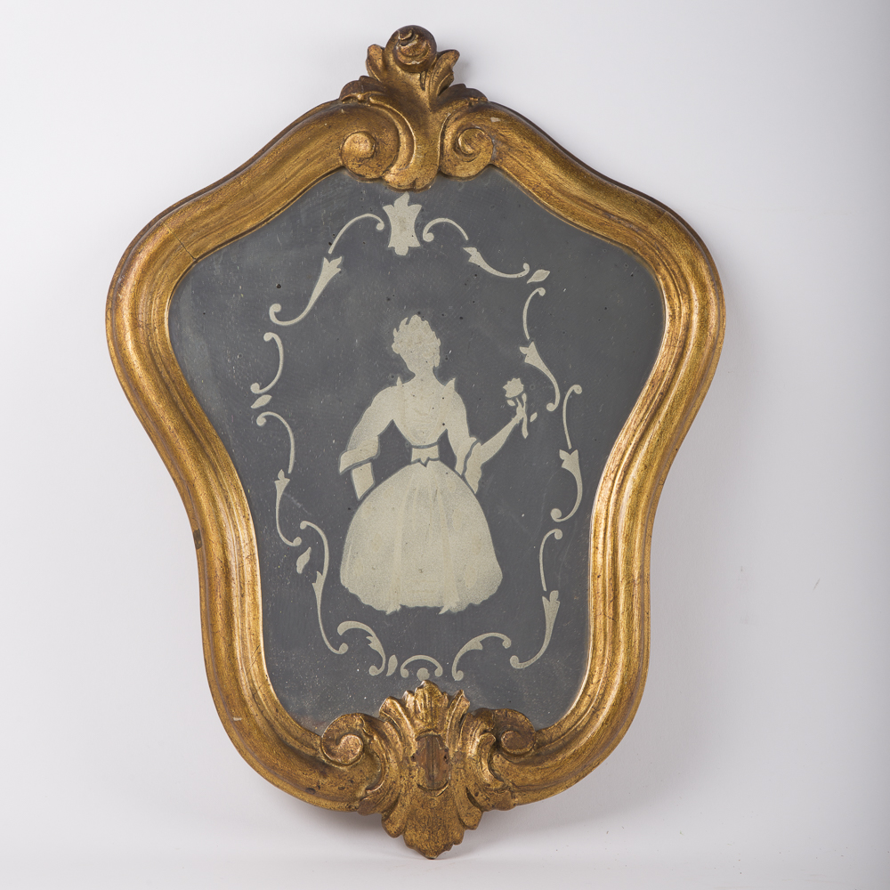 Antique Ornate Wall Mirrors With Figural Silhouettes