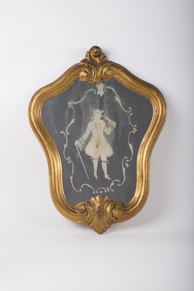 Antique Ornate Wall Mirrors With Figural Silhouettes