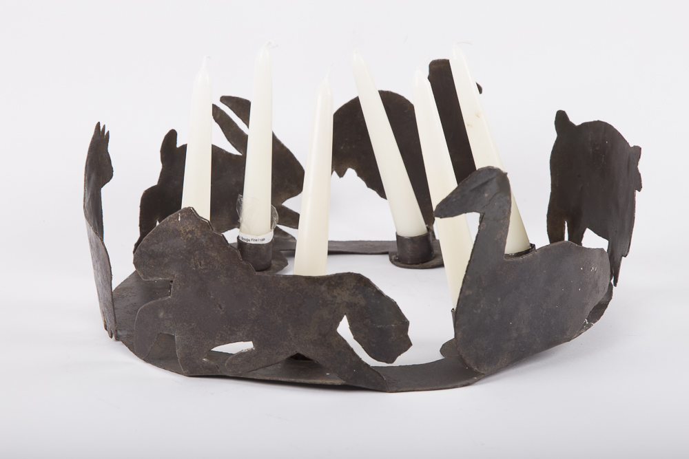 Cut Metal Farm Animals Candle Ring