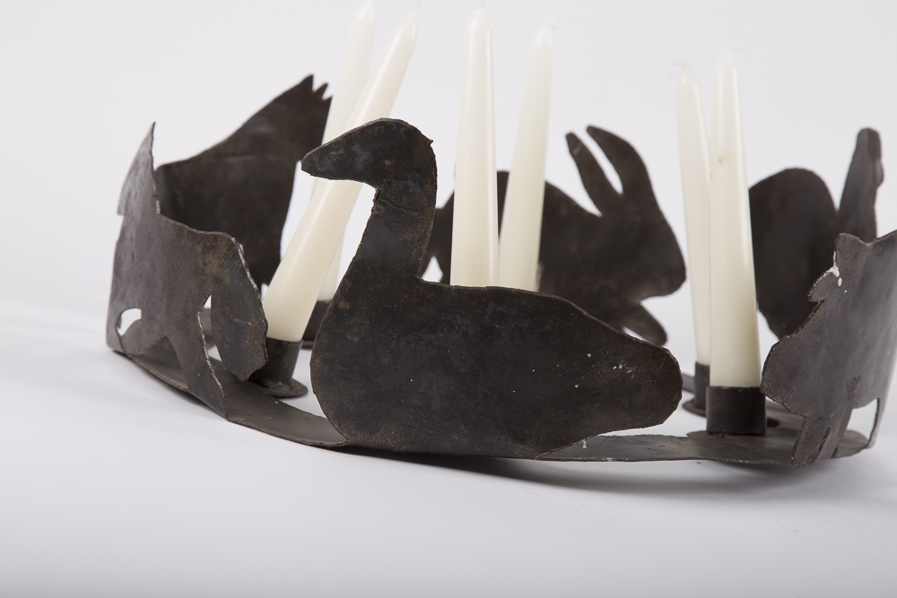 Cut Metal Farm Animals Candle Ring