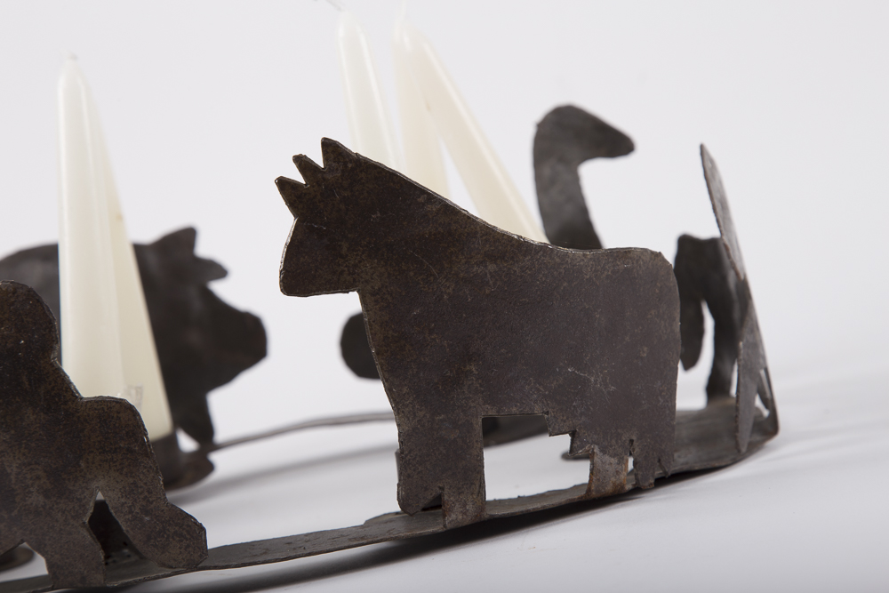 Cut Metal Farm Animals Candle Ring