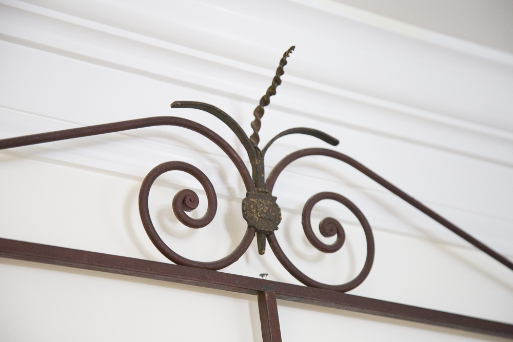 Two-Tone Metal and Glass Display Shelving Unit