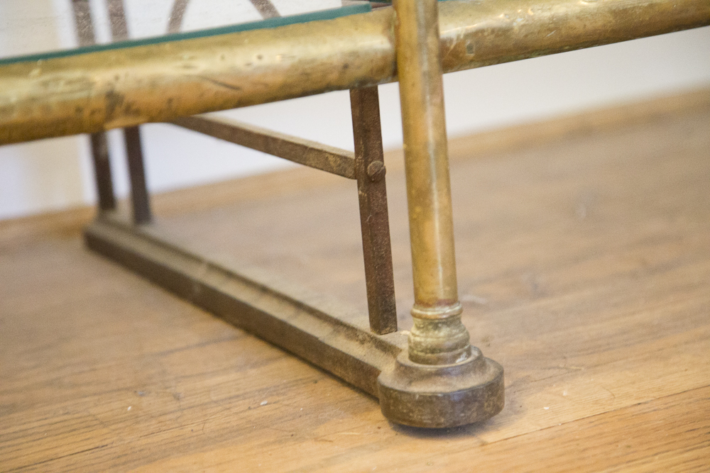 Two-Tone Metal and Glass Display Shelving Unit