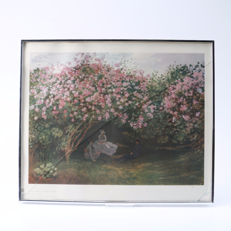 Claude Monet Offset Lithograph "Resting Under The Lilac"
