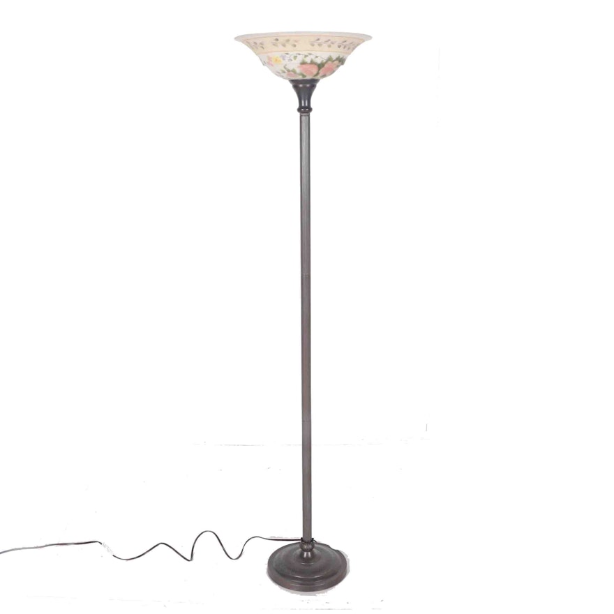 Floor Lamp with Floral Shade