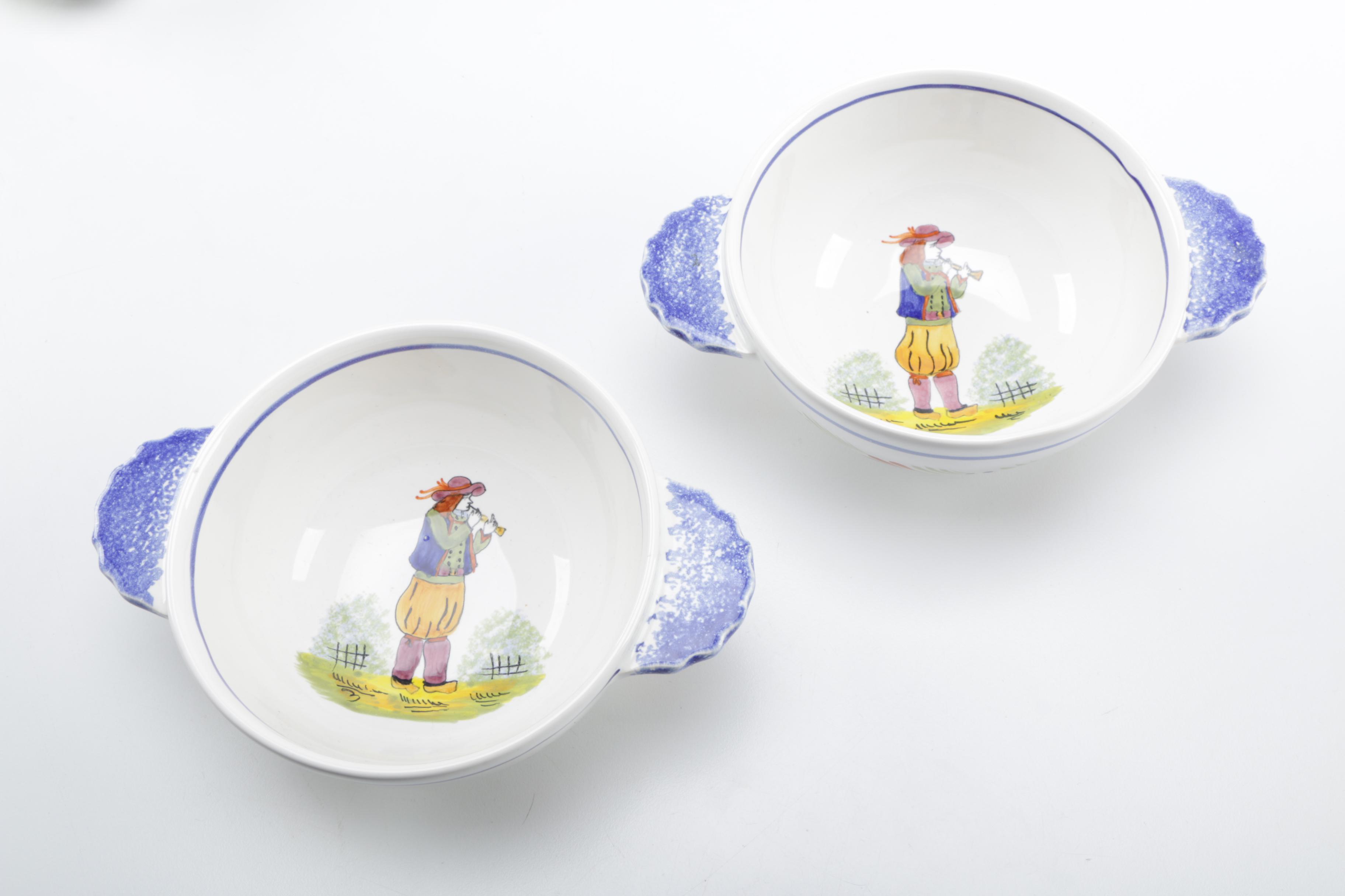 Henriot Quimper Ceramic Hand-Painted Dinnerware Set