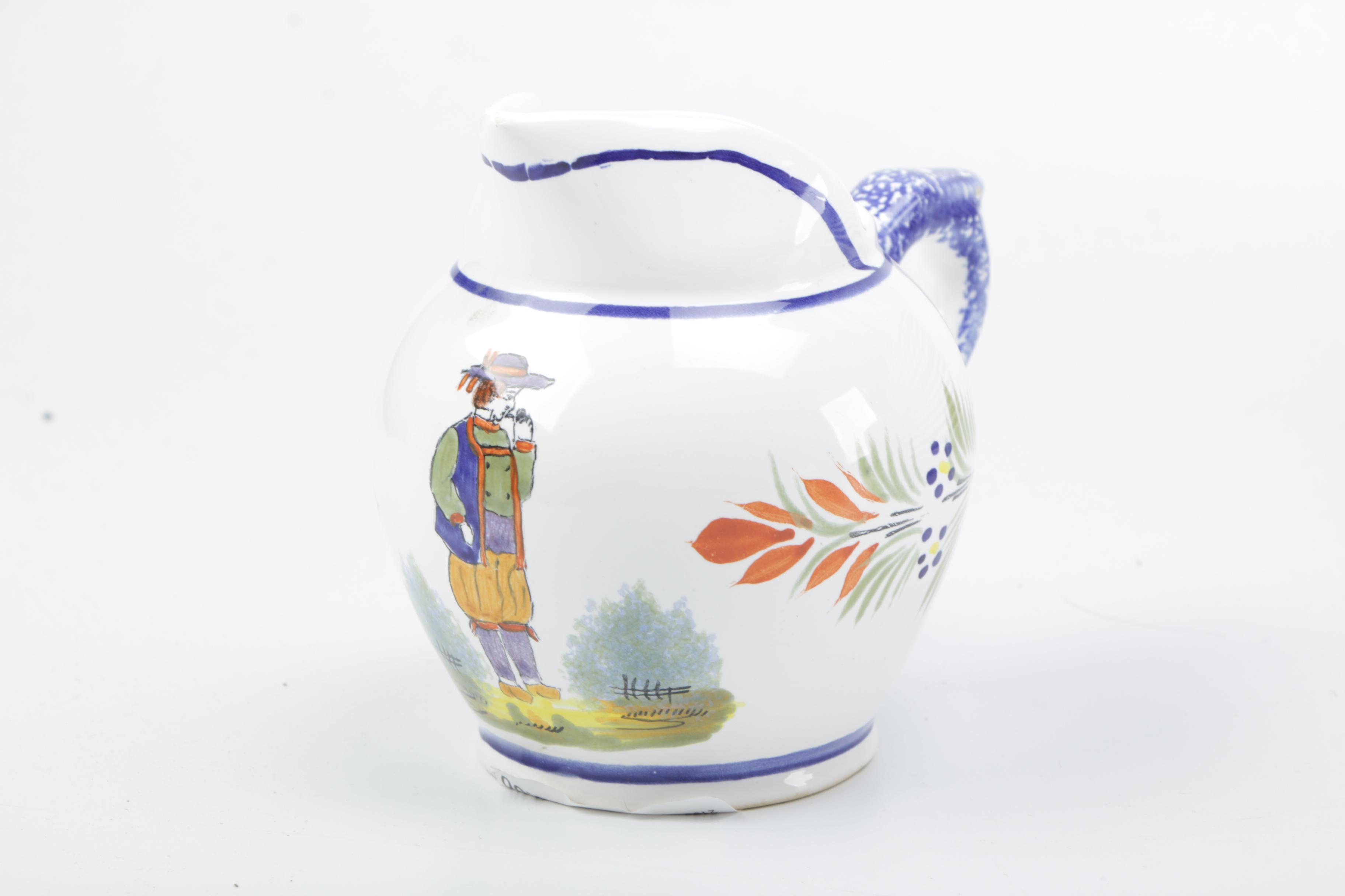 Henriot Quimper Ceramic Hand-Painted Dinnerware Set