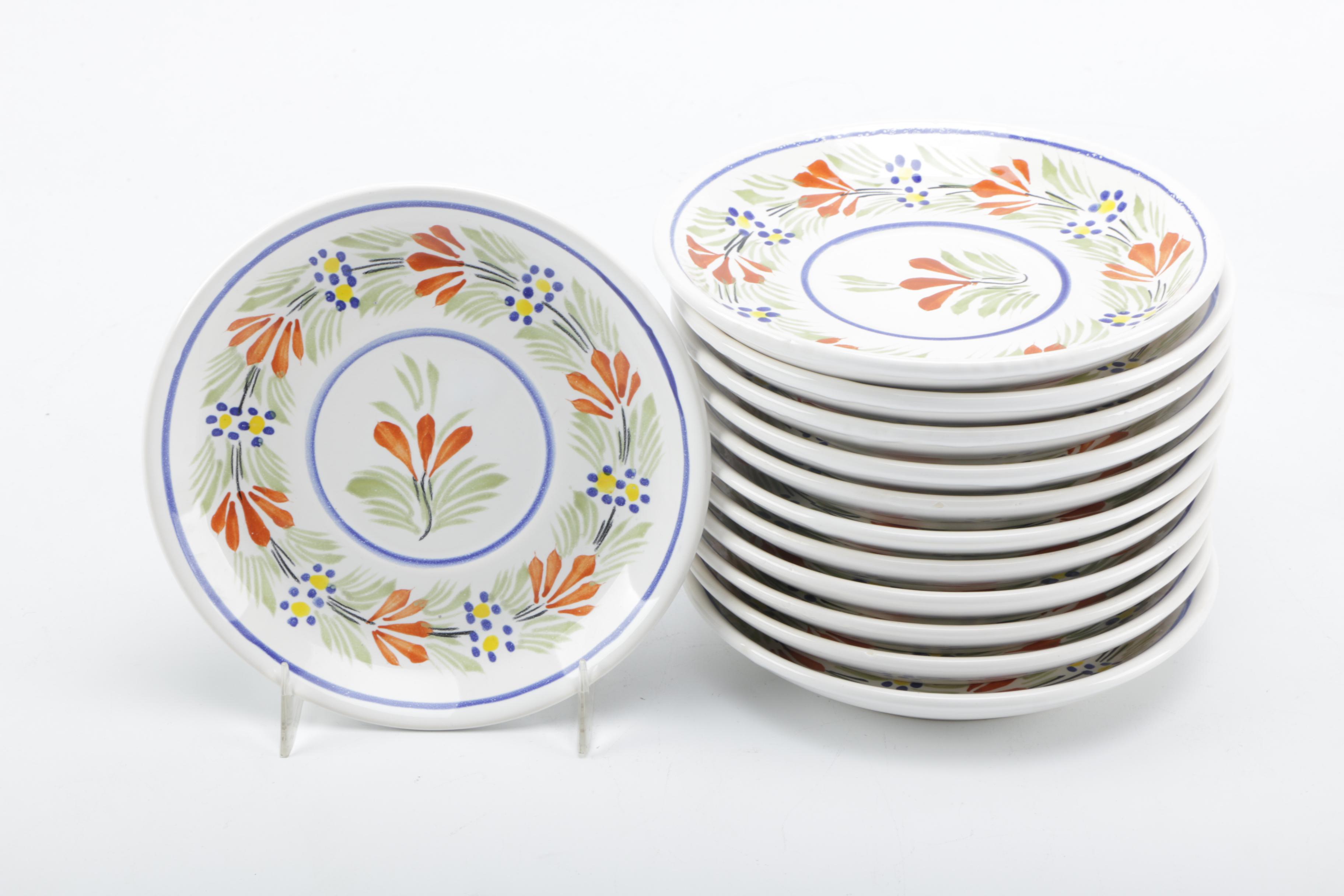Henriot Quimper Ceramic Hand-Painted Dinnerware Set