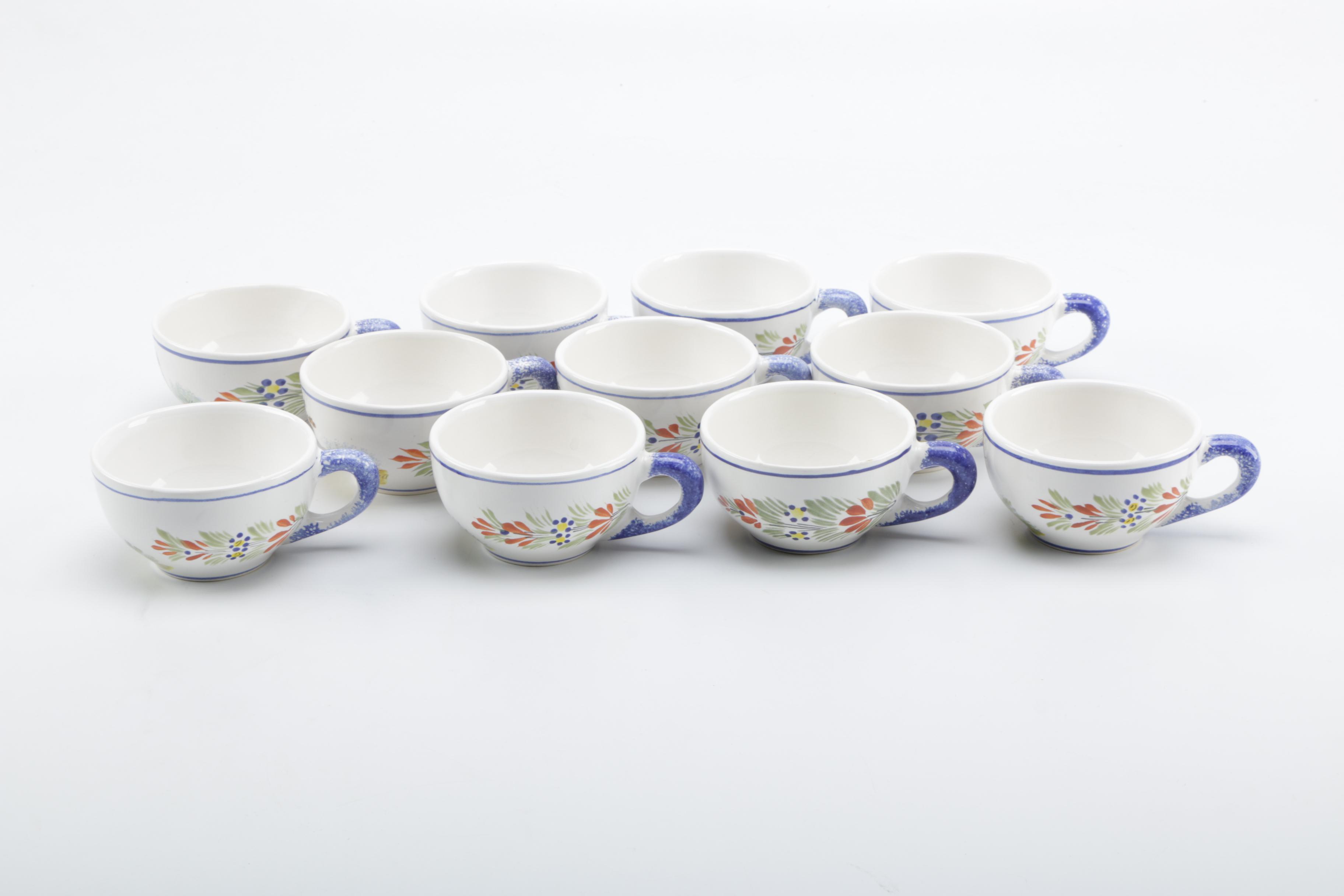 Henriot Quimper Ceramic Hand-Painted Dinnerware Set