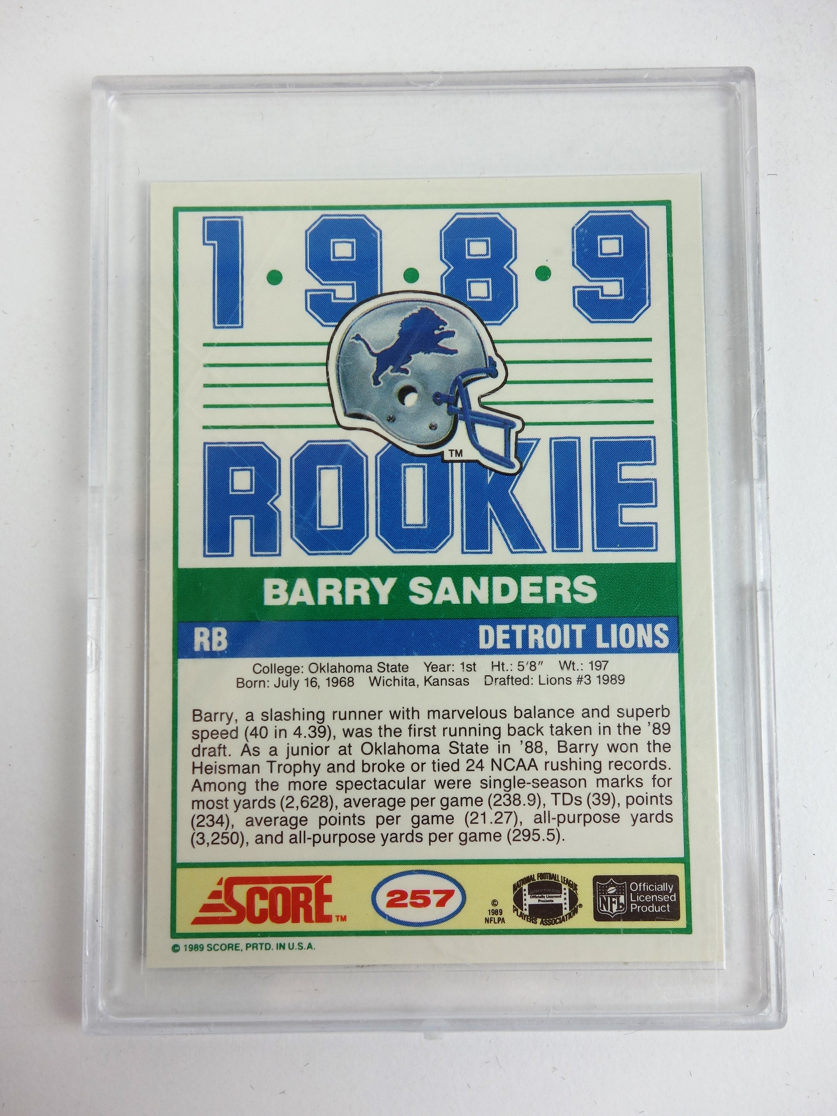 1989 Barry Sanders Rookie Card
