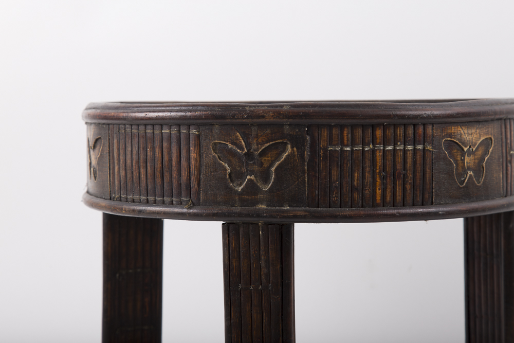 Plant Stand And Faux Flower Basket