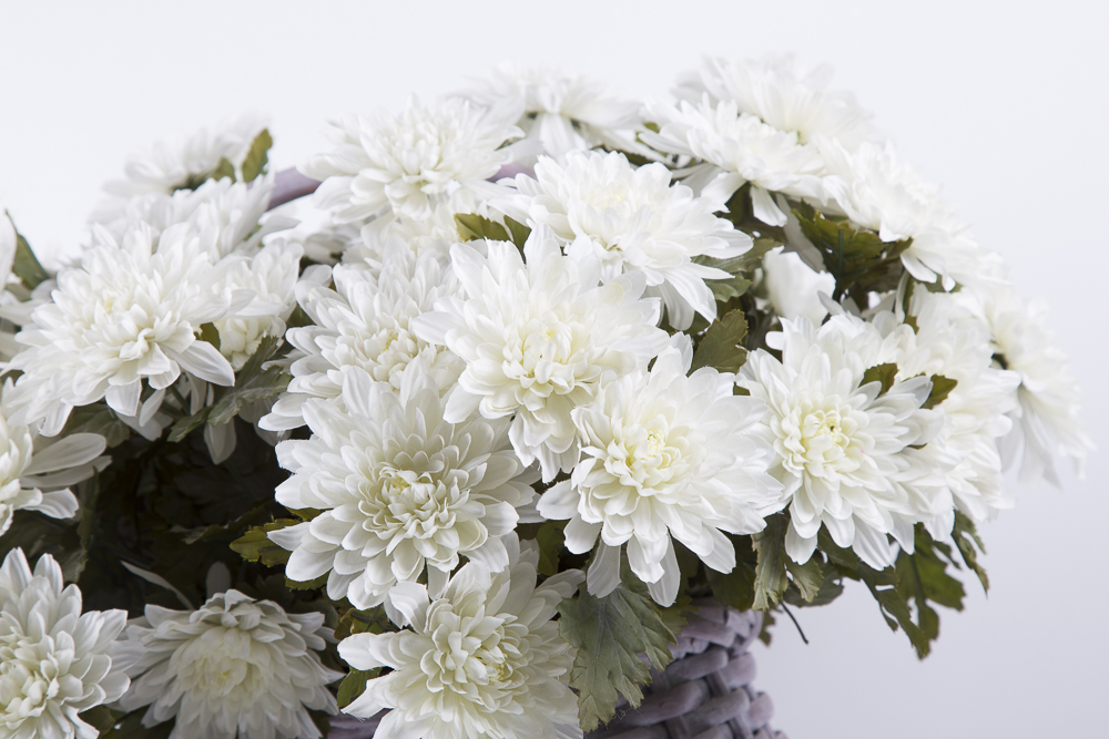 Plant Stand And Faux Flower Basket