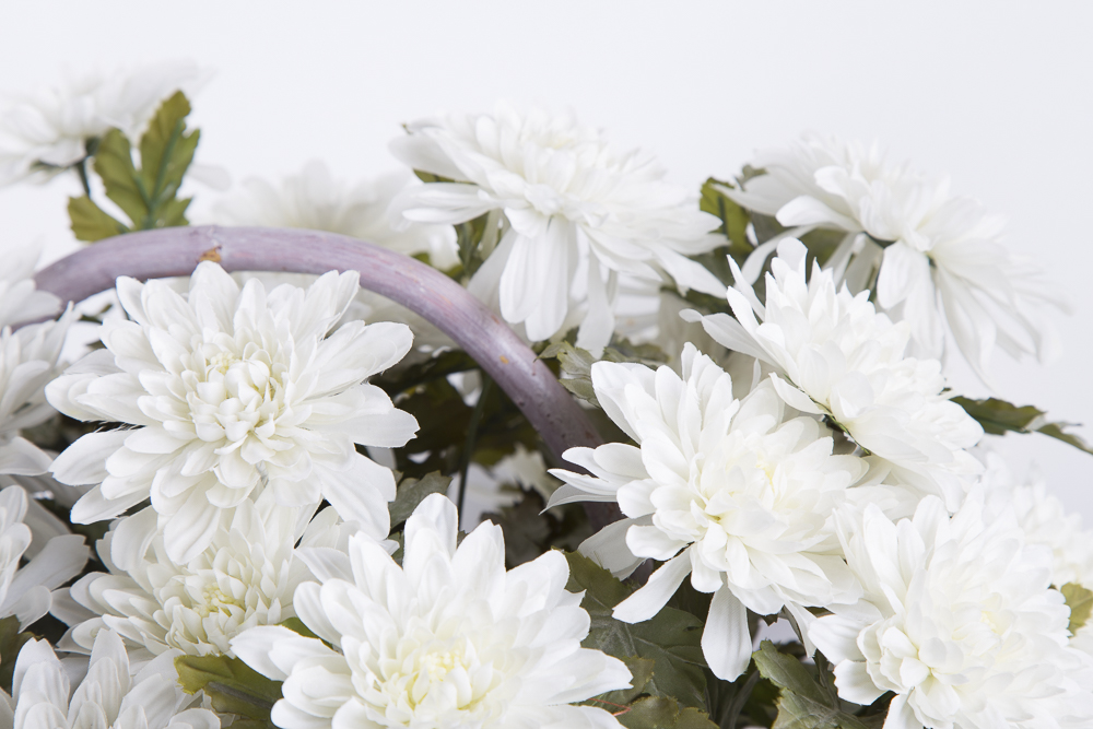 Plant Stand And Faux Flower Basket