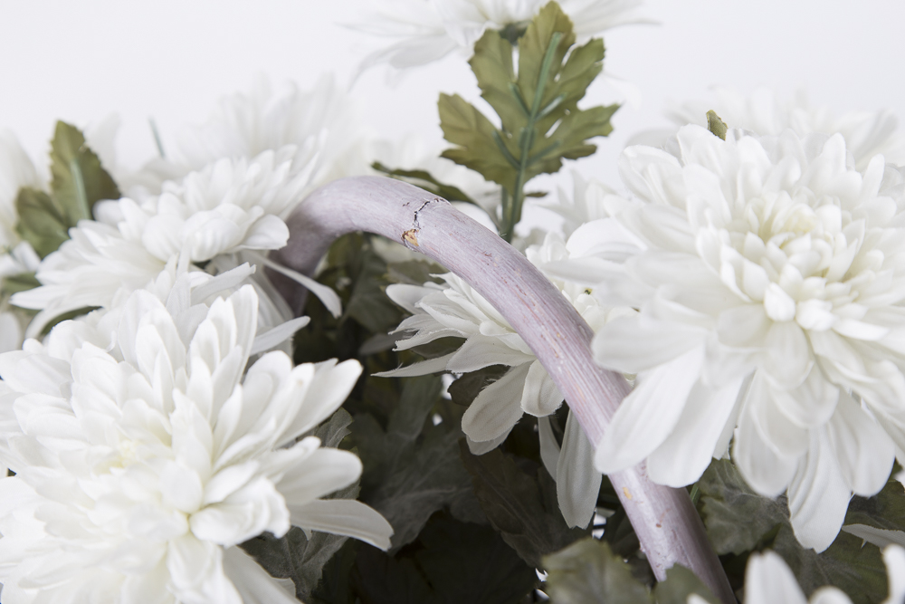 Plant Stand And Faux Flower Basket