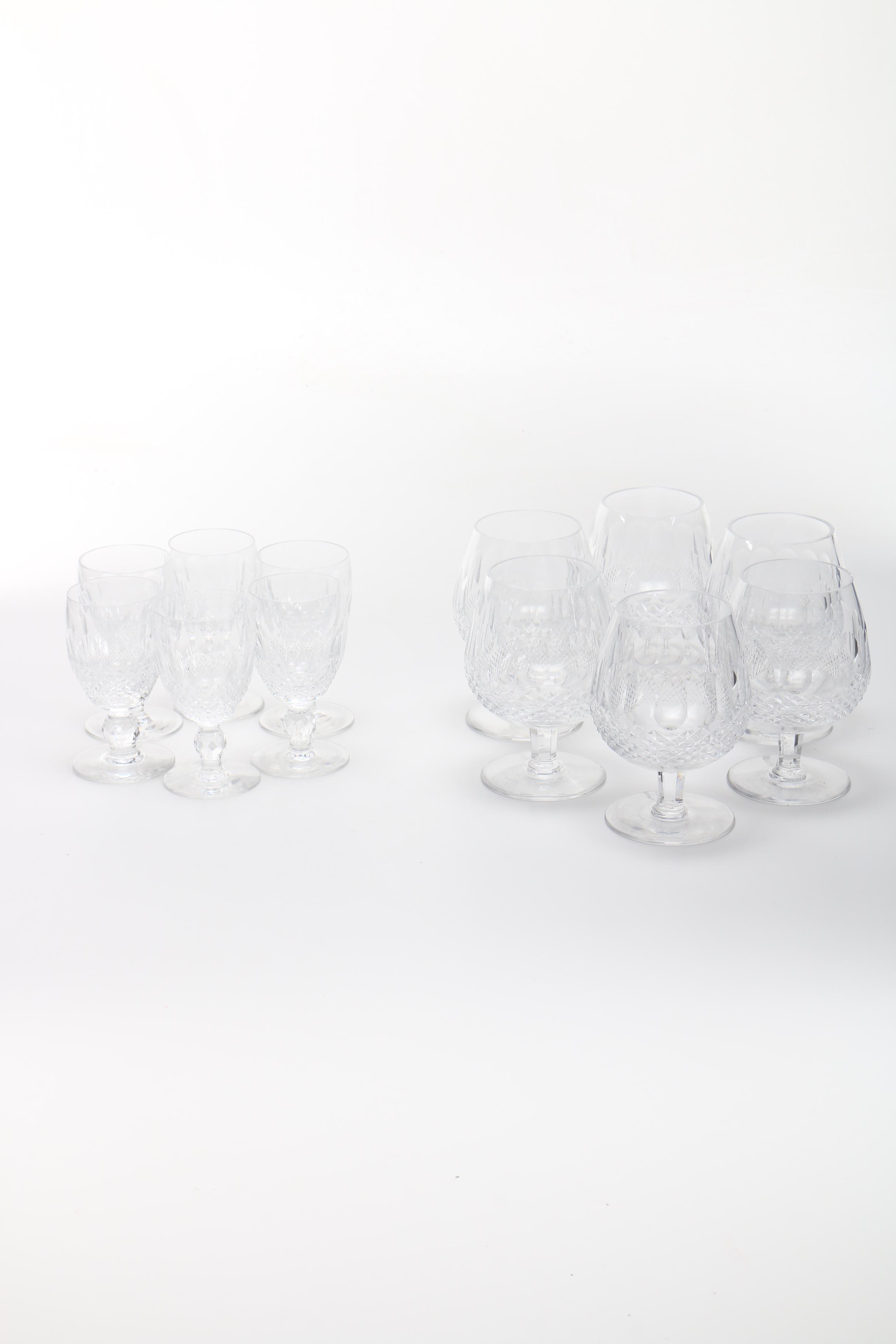 Waterford Crystal "Colleen" Brandy Glasses and Cordials
