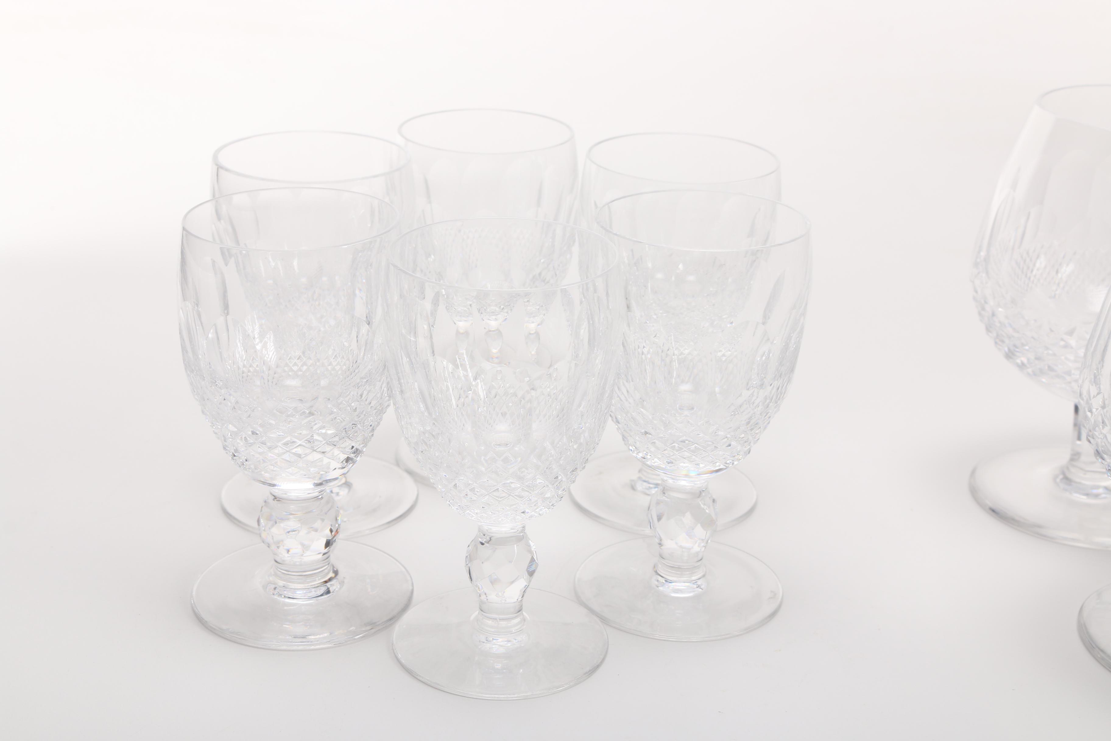 Waterford Crystal "Colleen" Brandy Glasses and Cordials