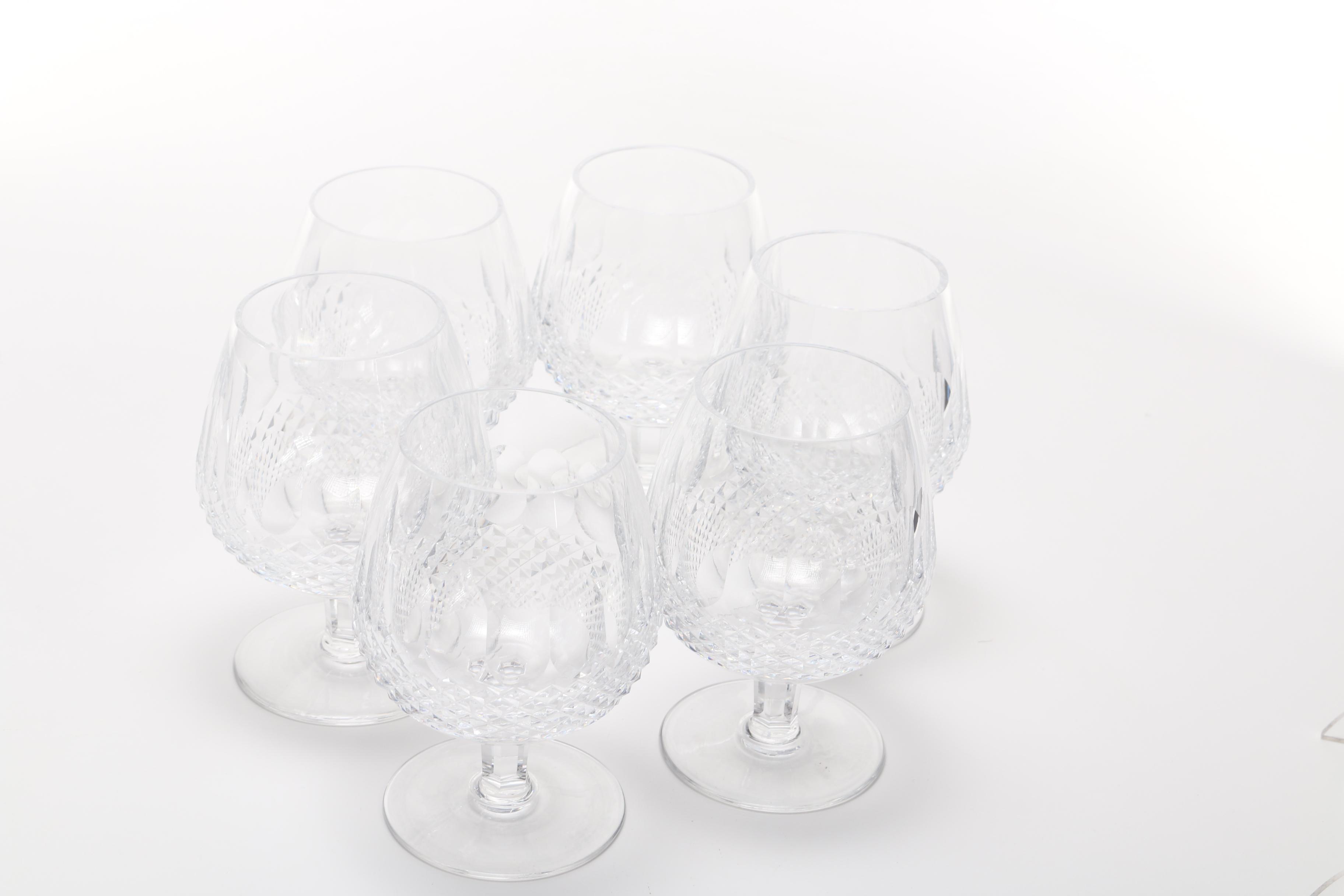 Waterford Crystal "Colleen" Brandy Glasses and Cordials