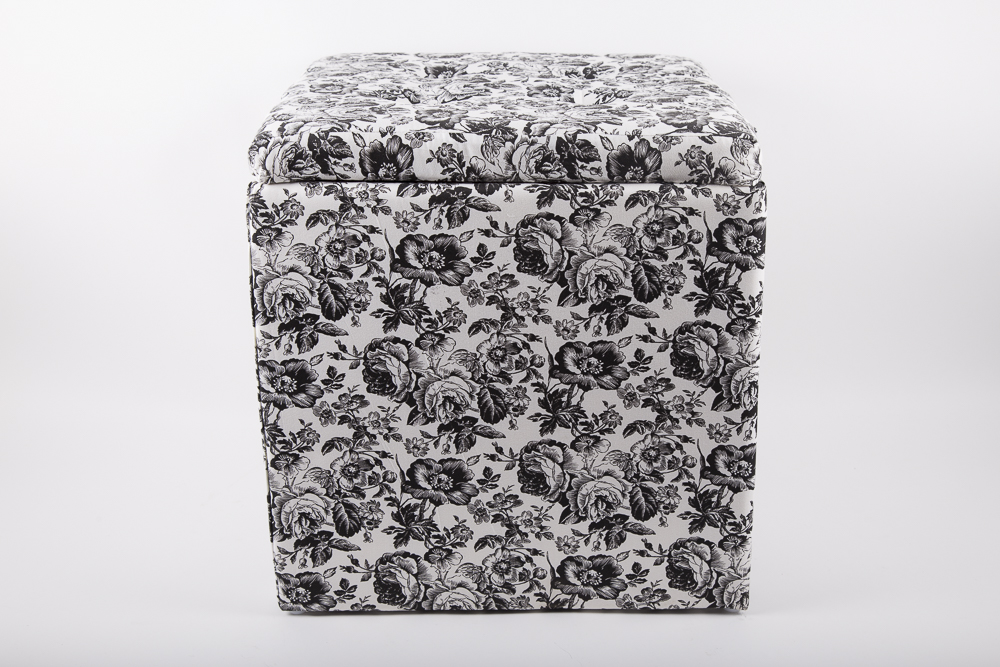 Toile Upholstered Ottomans